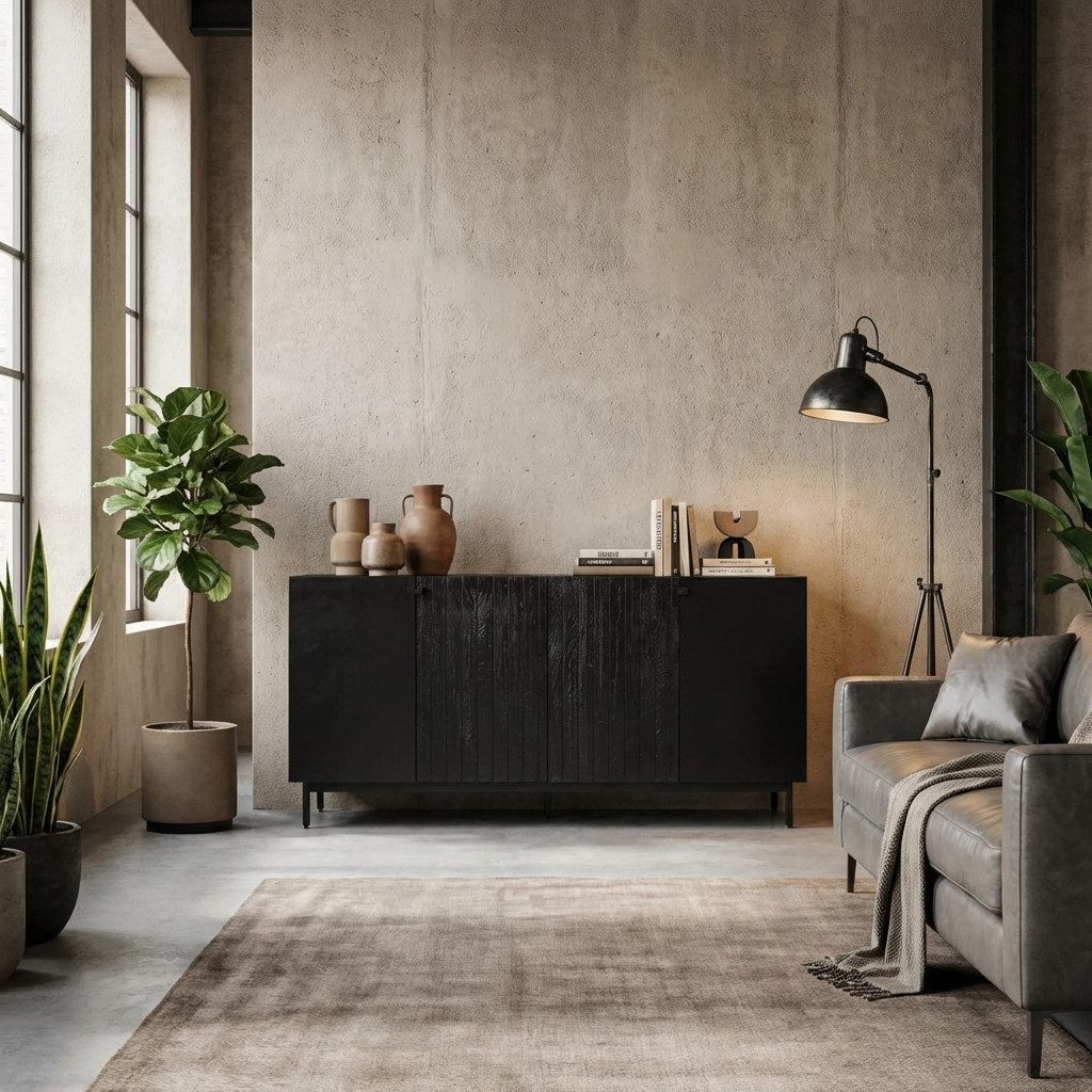 WOLF MÖBEL Sideboard (175 x 40 x 80), FLUETE Kommode mit 4 Türen