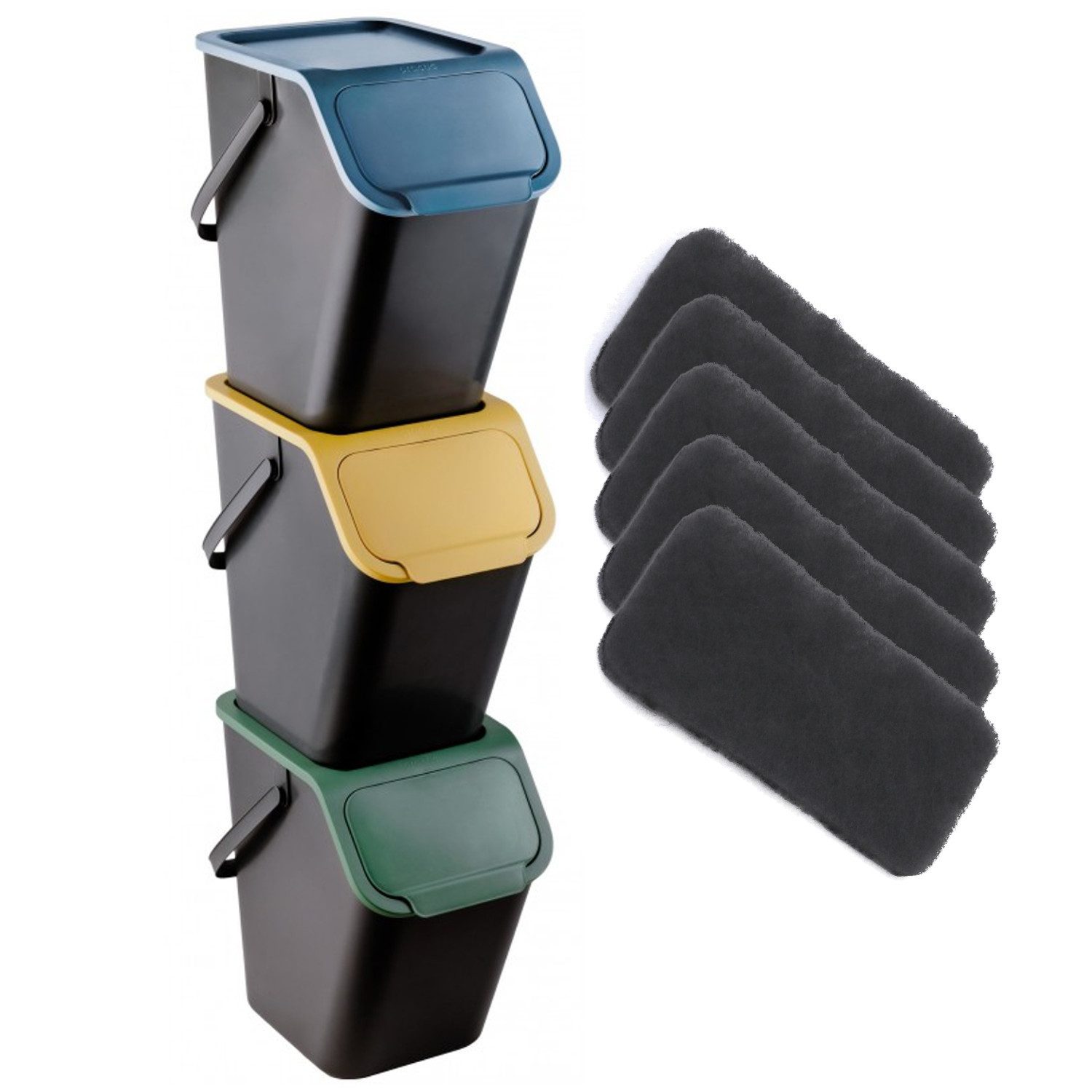 Practic Mülleimer Bini, 3-er Mülleimer-Set 3x25L