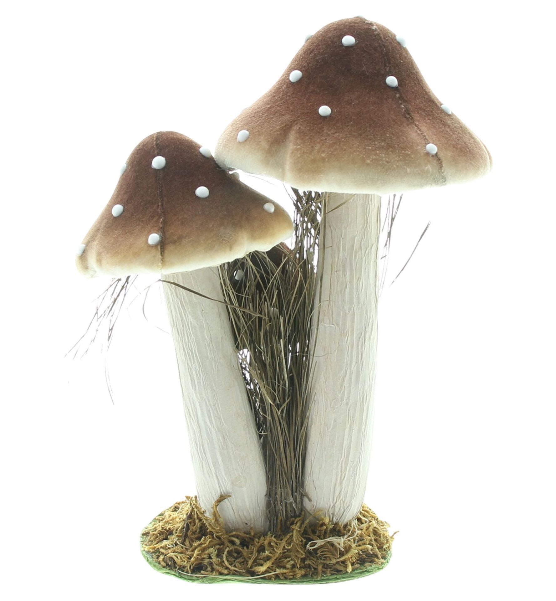 Home-trends24.de Dekofigur Fliegenpilz Pilz Herbst Deko Pilze Figur Dekofigur braun weiß 25cm (1 St) – Bild 3 von 4