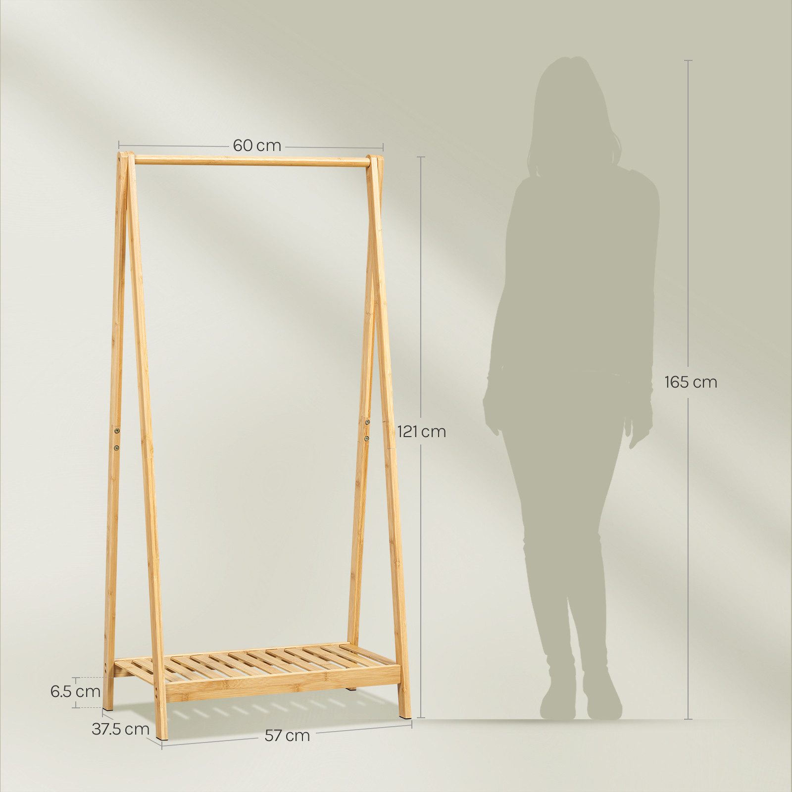 EUGAD Kleiderständer, mit Kleiderstange, Ablagefläche, offene Garderobe