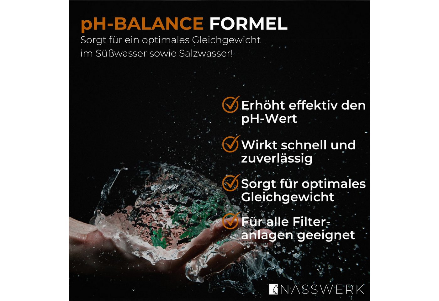 Thumbnail - Nasswerk® Poolpflege pH-Plus Granulat 1 kg, pH-Wert Heber 1 kg für Pool & Whirlpool, schnell löslich