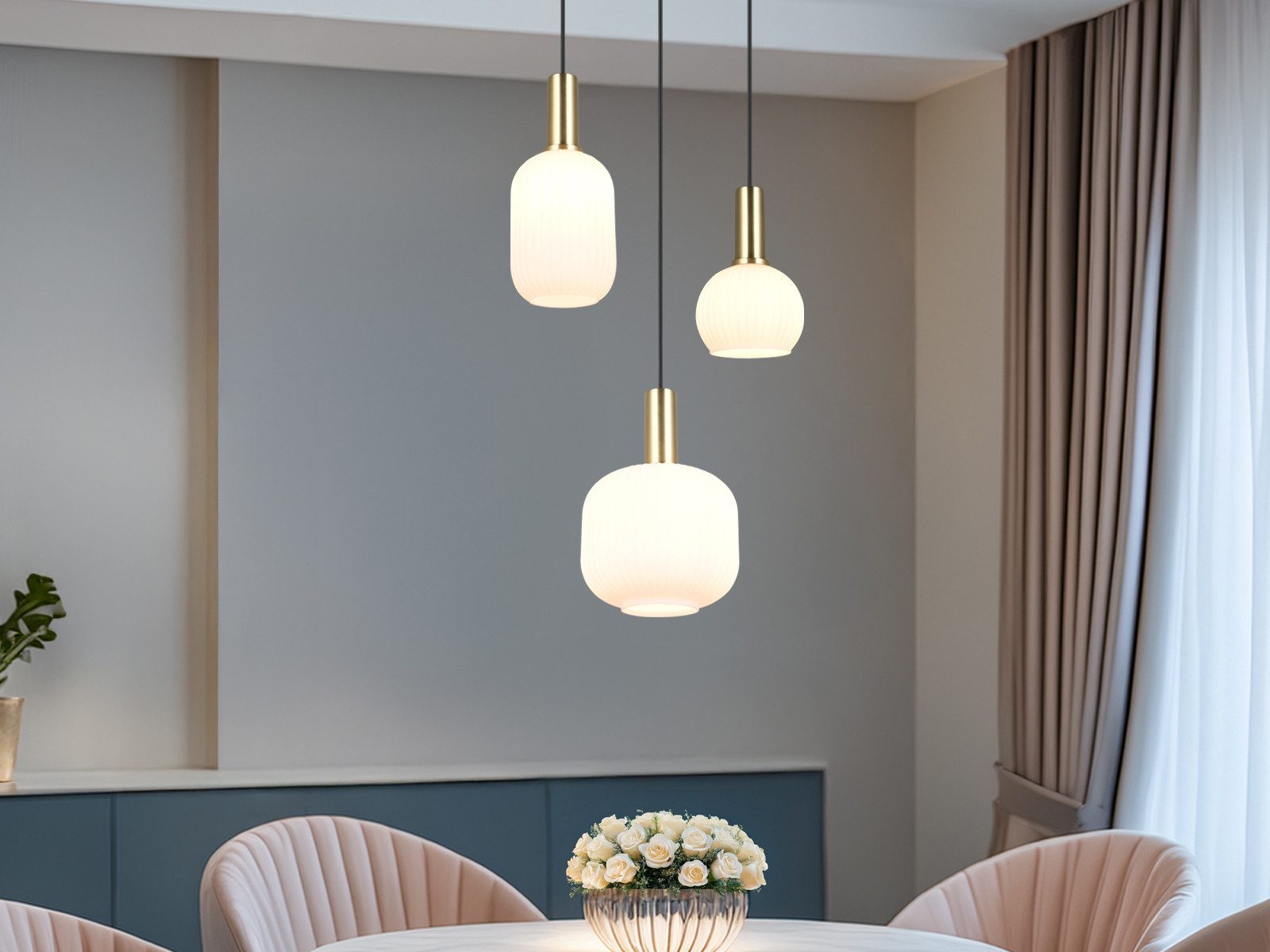 TRIO Leuchten LED Pendelleuchte, Dimmfunktion, LED wechselbar, warmweiß, Cl günstig online kaufen