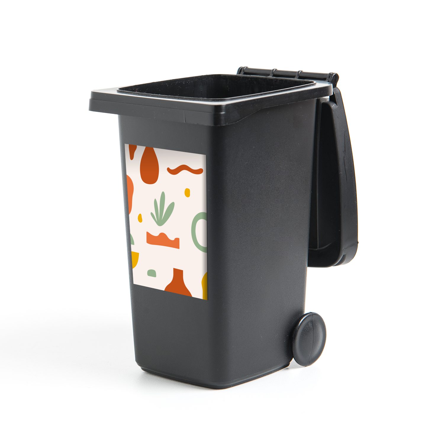 MuchoWow Wandsticker Sommer - Pflanzen - Vase (1 St), Mülleimer-aufkleber, Mülltonne, Sticker, Container, Abfalbehälter