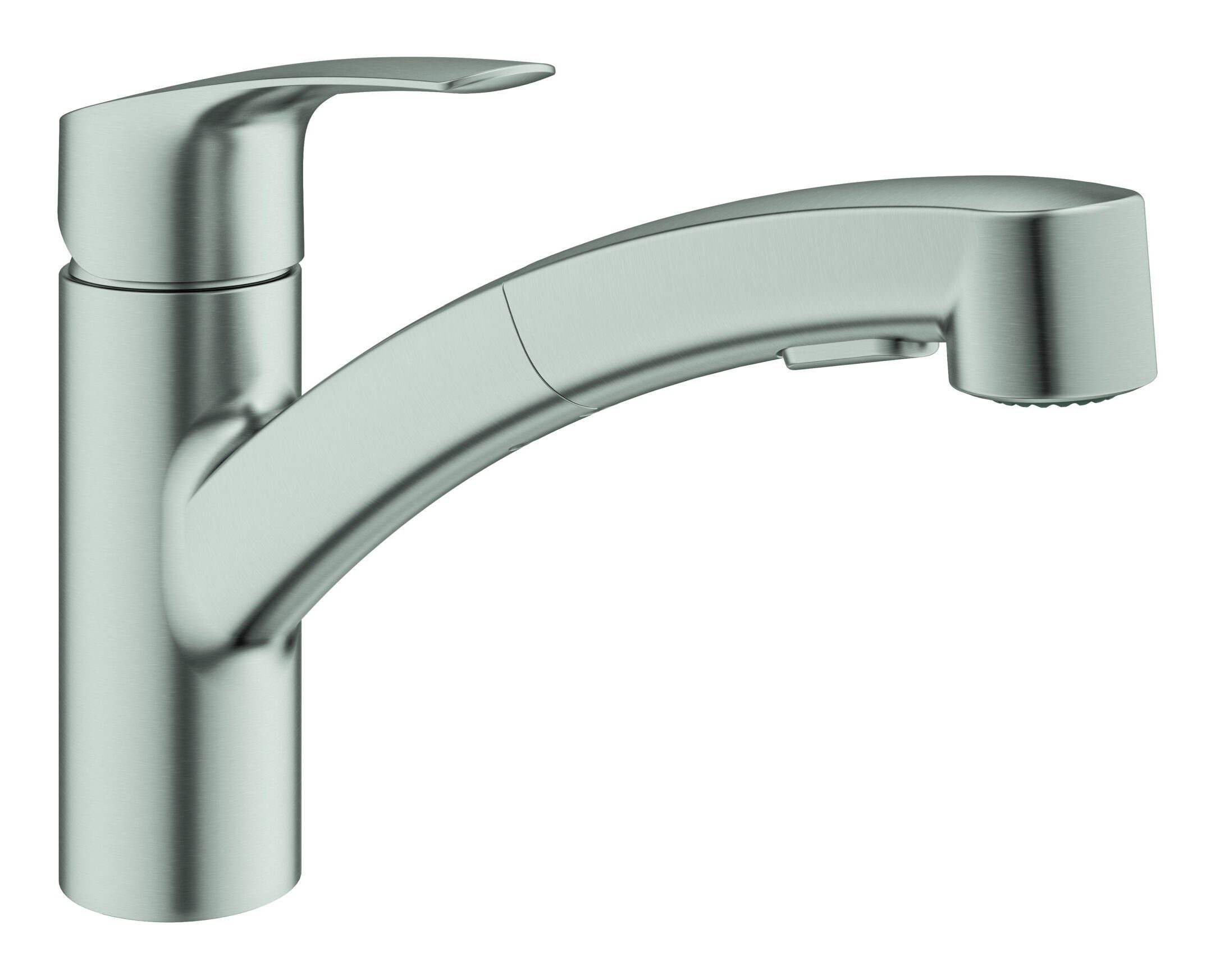 Grohe Küchenarmatur Eurosmart Einhand-Spültischbatterie mit ausziehbarer Brause flacher Auslauf