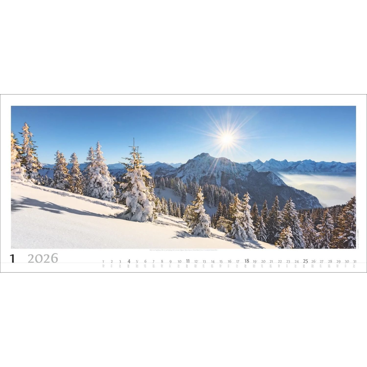 Wandkalender Alpenpanorama Kalender 2026