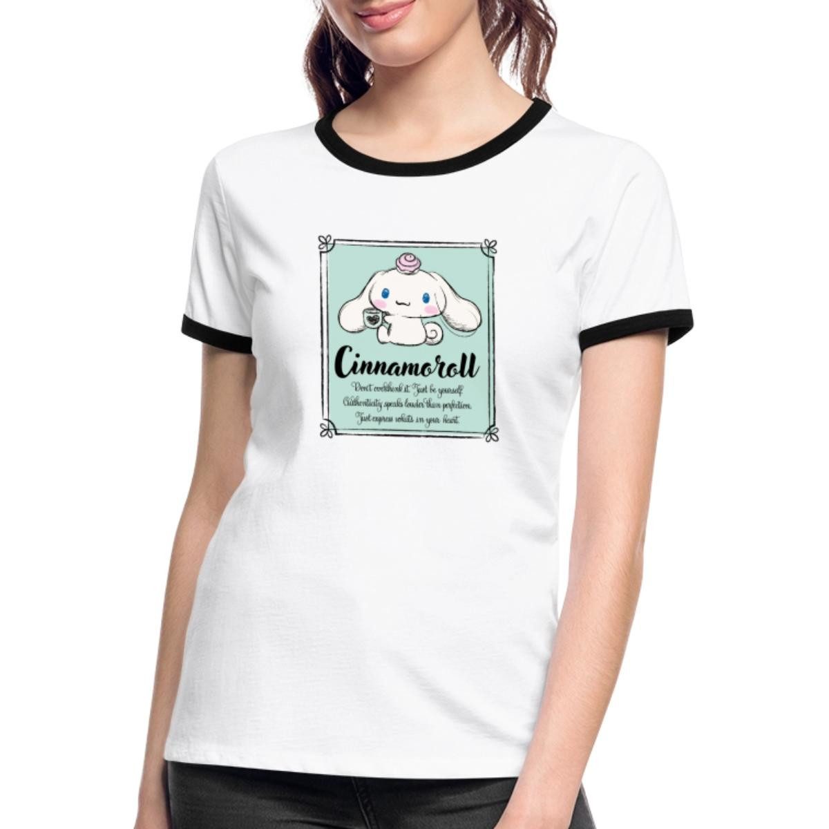 T-Shirt Cinnamoroll Just Be Yourself Frauen Kontrast T-Shirt