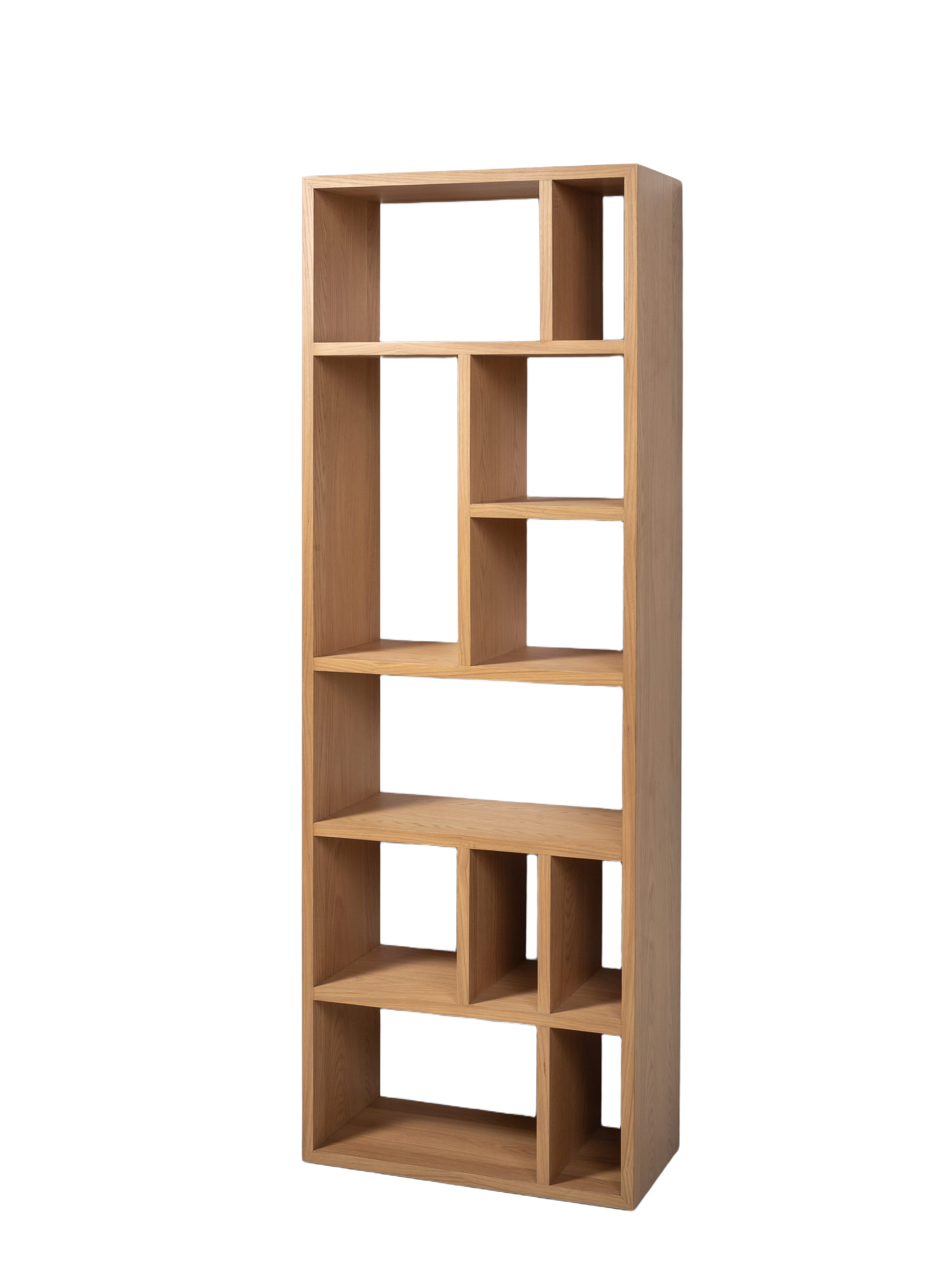 Woodek Design Bücherregal BERGEN 70 aus Eichenfurnier, natur, matt lackierte Oberfläche, vielseitig kombinierbar 1-tlg., Breite 70 cm, Tiefe 35 cm, Höhe 200 cm