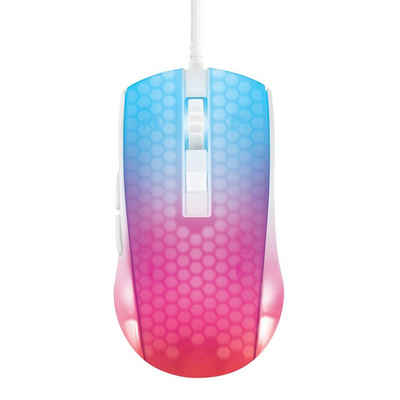 DELTACO GAM-144 ultraleichte transparente RGB Maus Kabel Gaming Maus (große Leuchtfläche, kabelgebunden, schnelle Reationszeit)