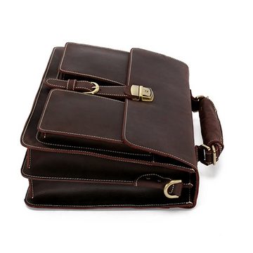 OKWISH Umhängetasche Henkeltasche Handtasche Leder Tragetasche Aktentasche Tasche Vintage (Schultertasche Arbeitstasche Messenger-Tasche Top Griff Schultergurt, Ledertasche, Unitasche, Bürotasche, Freizeittasche, Echtleder), Herren Frauen Jungen Freizeit Arbeit Business Schule Büro Reisen usw