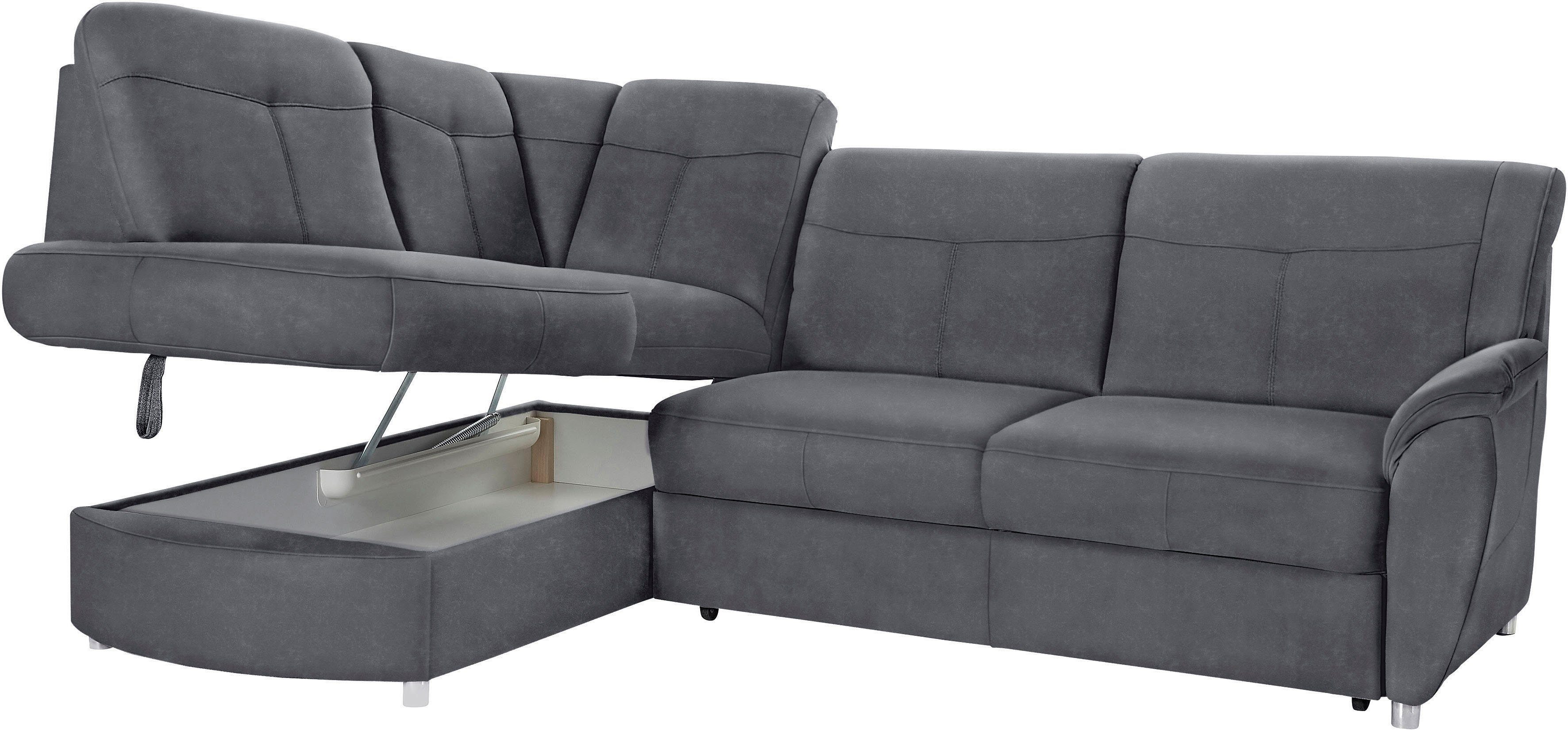 sit&more Ecksofa Sonoma L-Form, wahlweise mit Bettfunktion und Bettkasten