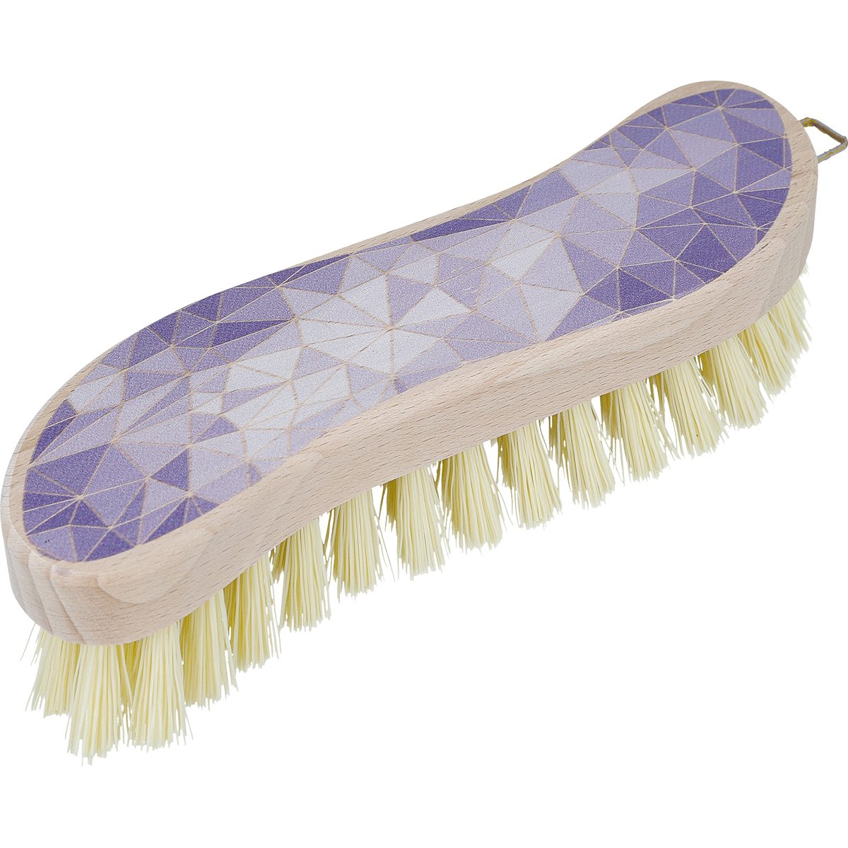 EUROHOME Reinigungsbürste Reinigungsbürste Holz mit Lila Mosaik Motiv in S-Form, (1-tlg., Scheuerbürste Holz 23 cm), Putzbürste mit hellen Borsten - Waschbürste