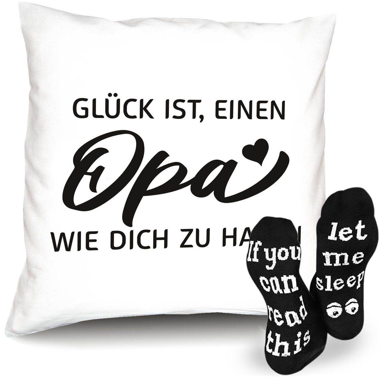 Soreso® Dekokissen Kissen + Socken Geschenk für Opa zum Geburtstag Vatertag Weihnachten, Geburtstagsgeschenk Weihnachtsgeschenk Vatertagsgeschenk