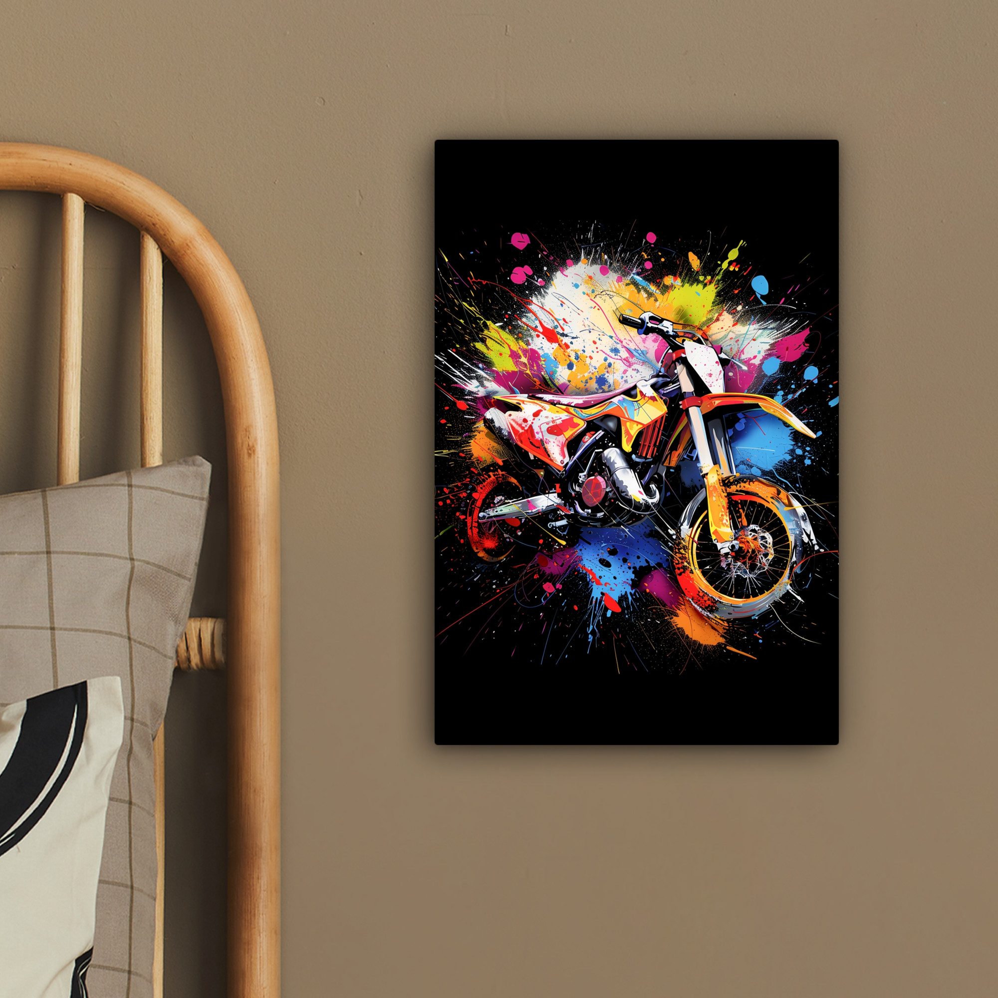 OneMillionCanvasses® Leinwandbild Graffiti - Sport - Motorrad - Motocross, Fotodruck (1 St), Leinwand Canvas Wandbild, Wanddekoration 20x30 cm – Bild 4 von 5