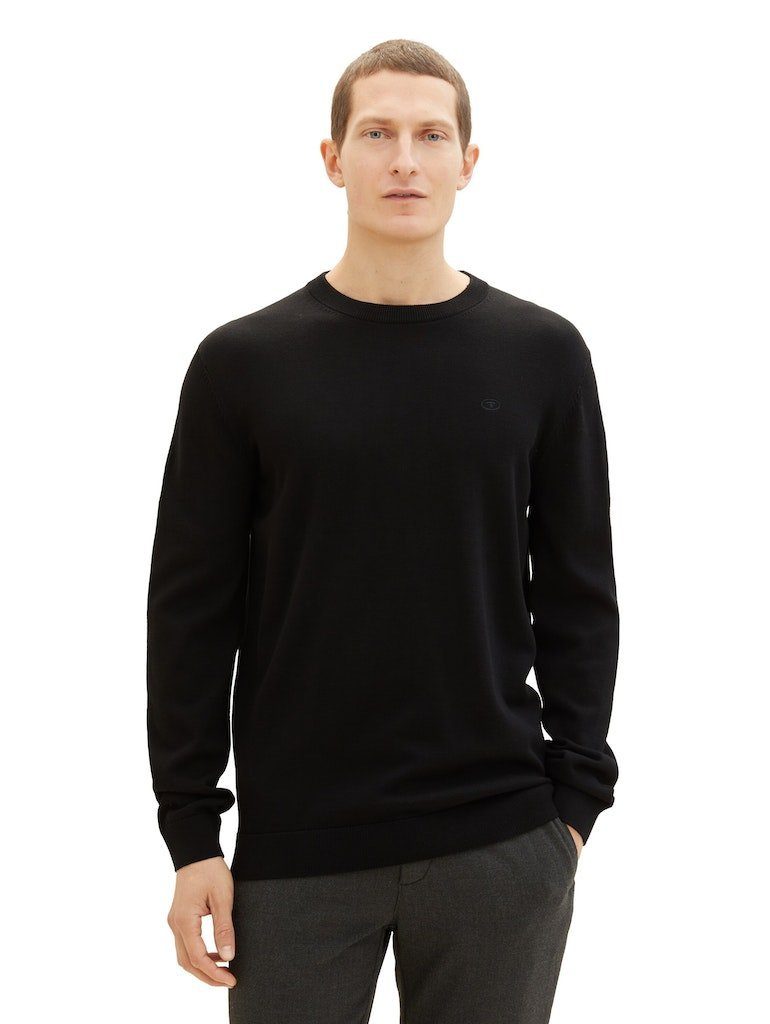 Tom Tailor Herren Rundhals Pullover BASIC CREWNECK - Relaxed Fit günstig online kaufen