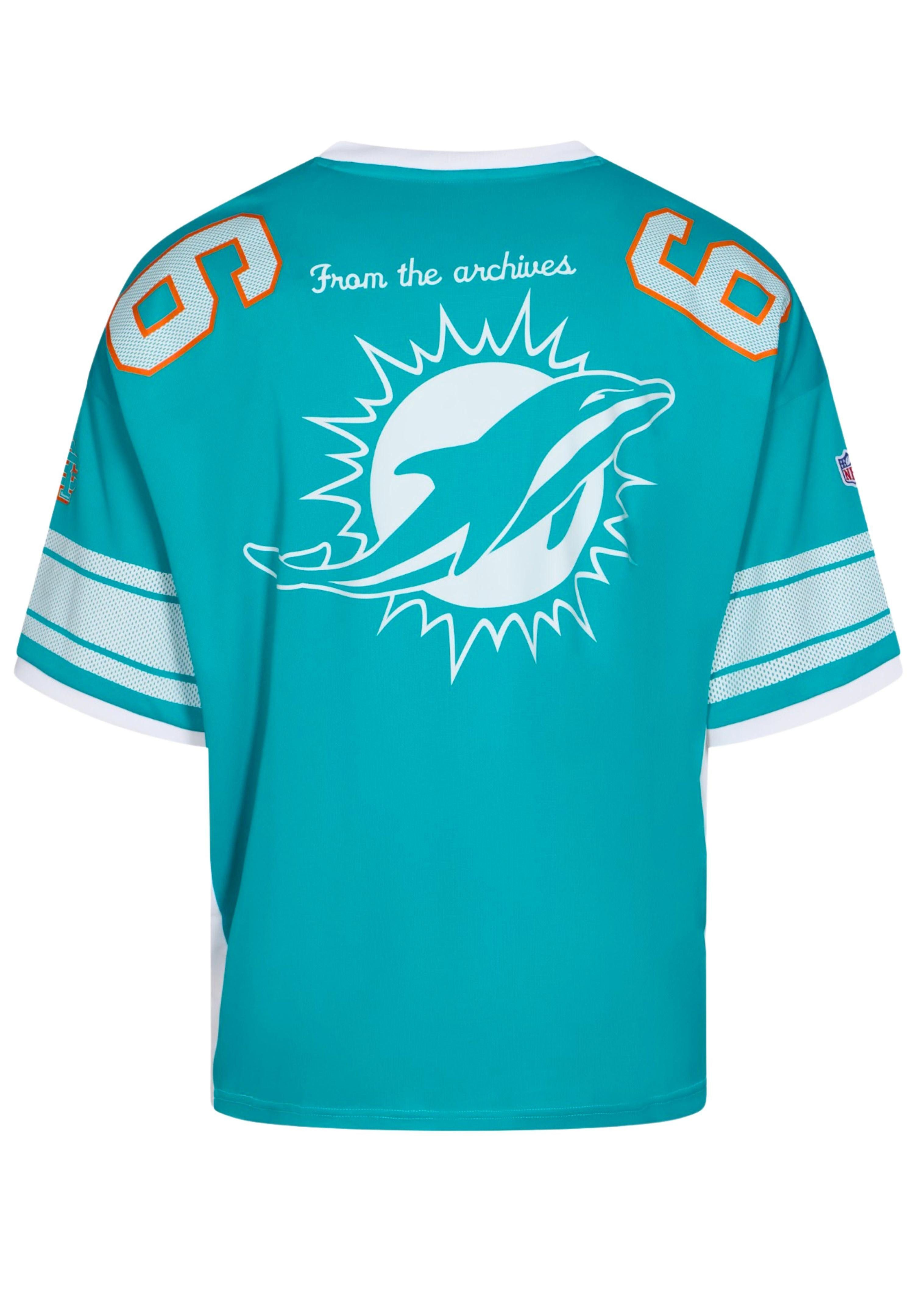 Recovered T-Shirt Miami Dolphins NFL Mesh Oversized Top Jersey Trikot Türkis Recovered (1-tlg)