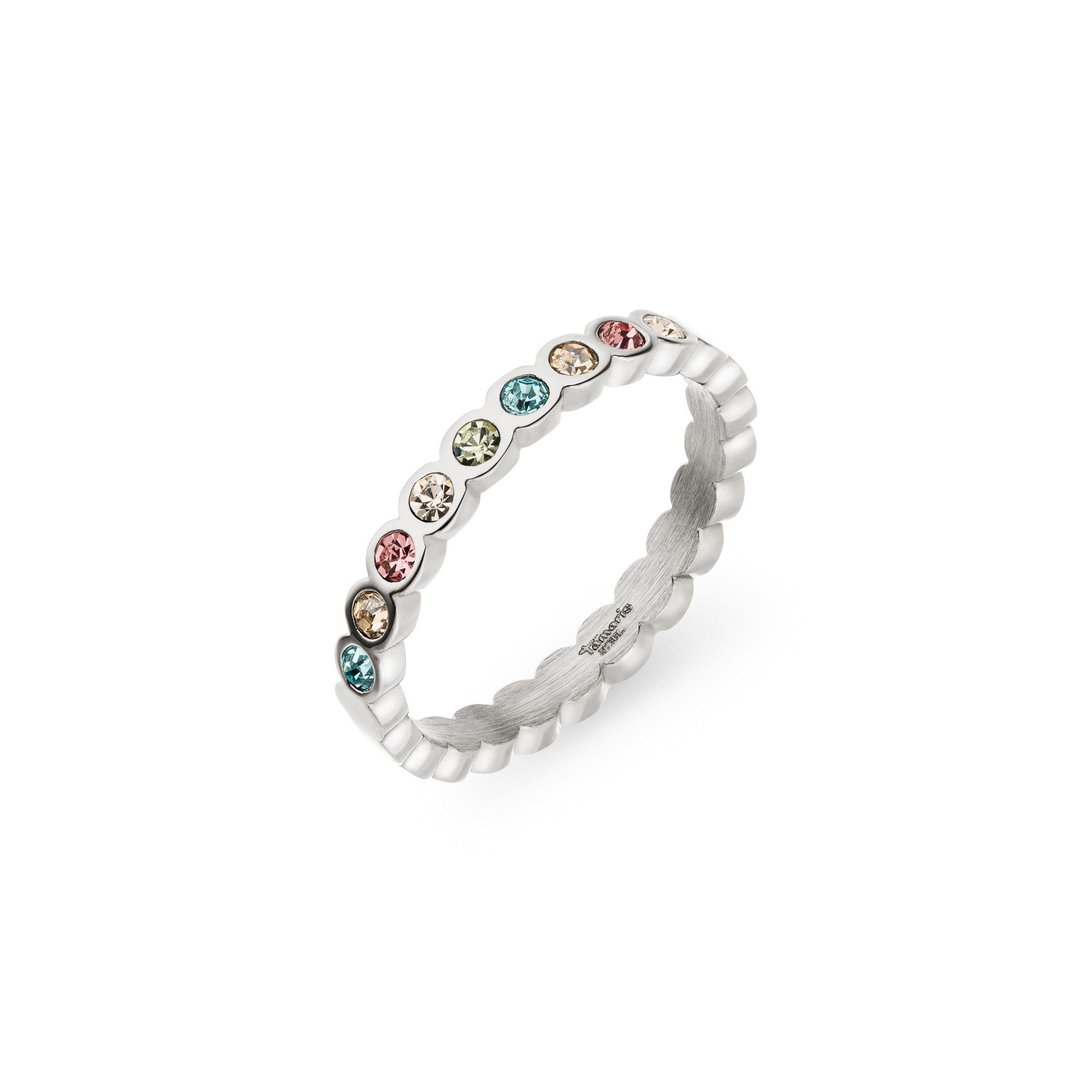 Tamaris Fingerring Colorful Circles Edelstahl