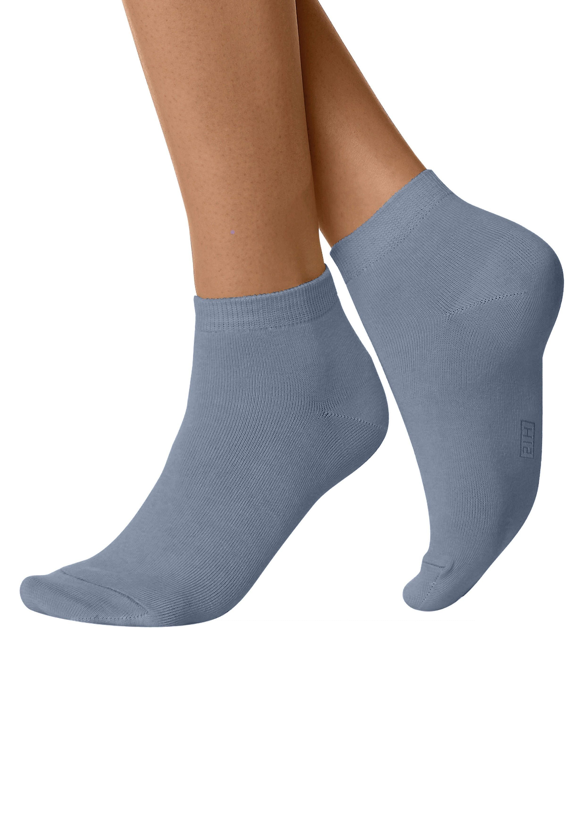 H.I.S Kurzsocken (Set, 10-Paar) verstärkter mit dunkelblau und marine, Ferse jeans, Spitze