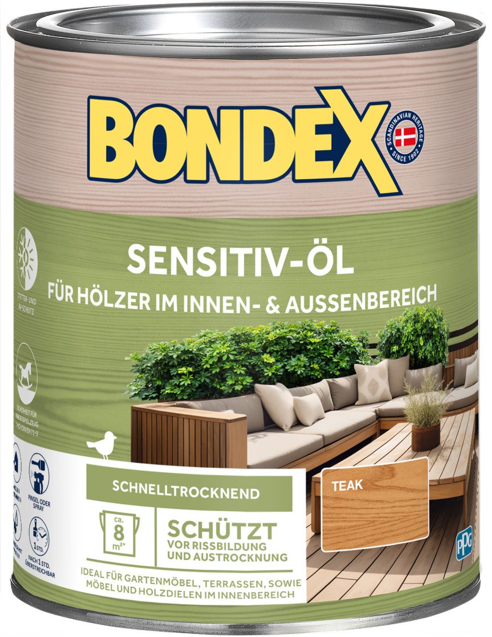 Bondex Hartholzöl Bondex Wetterschutzöl Teak 750 ml anthrazit