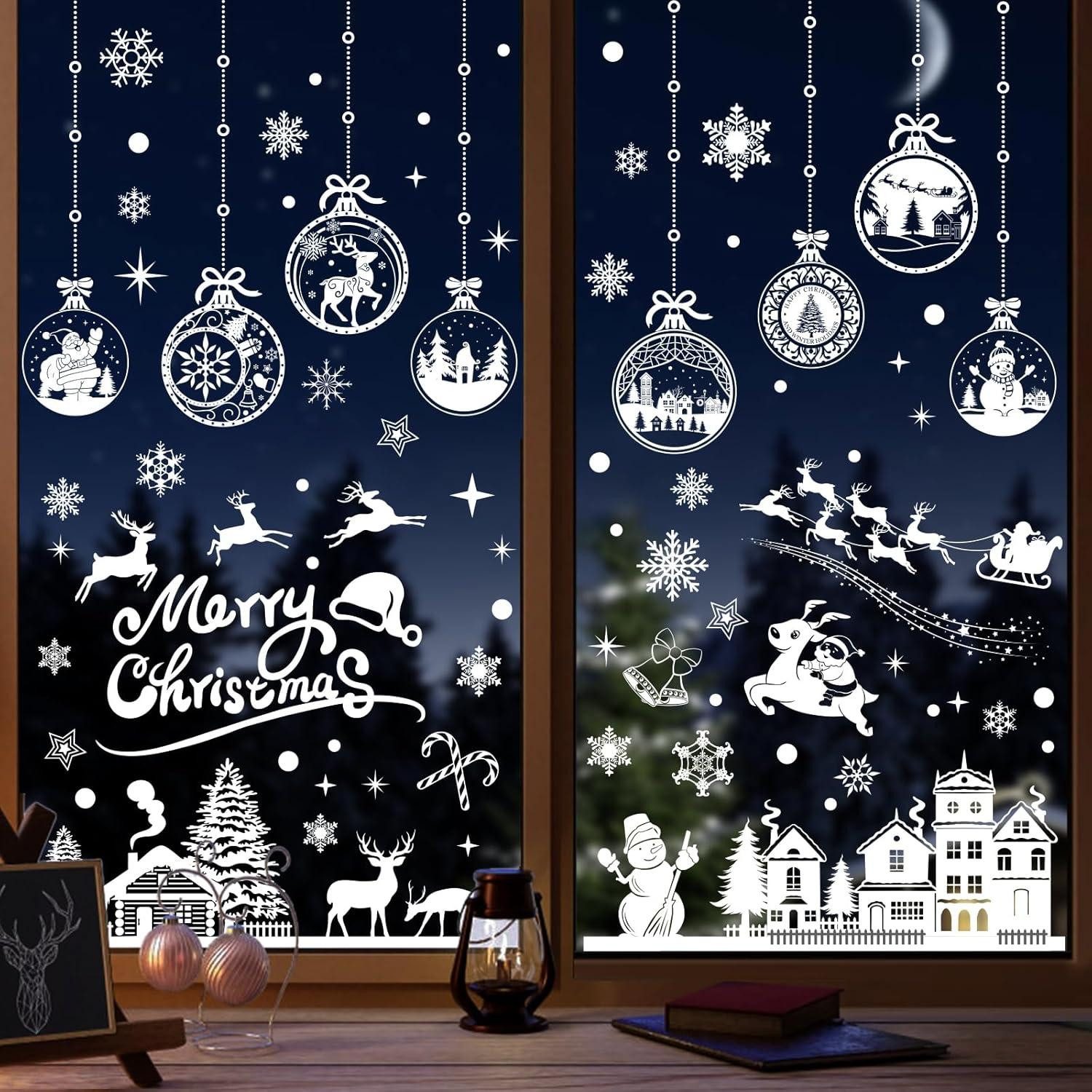 Dekohänger 245er Weihnachten Fensteraufkleber Weiß PVC Statisch Haftend 10 Blatt