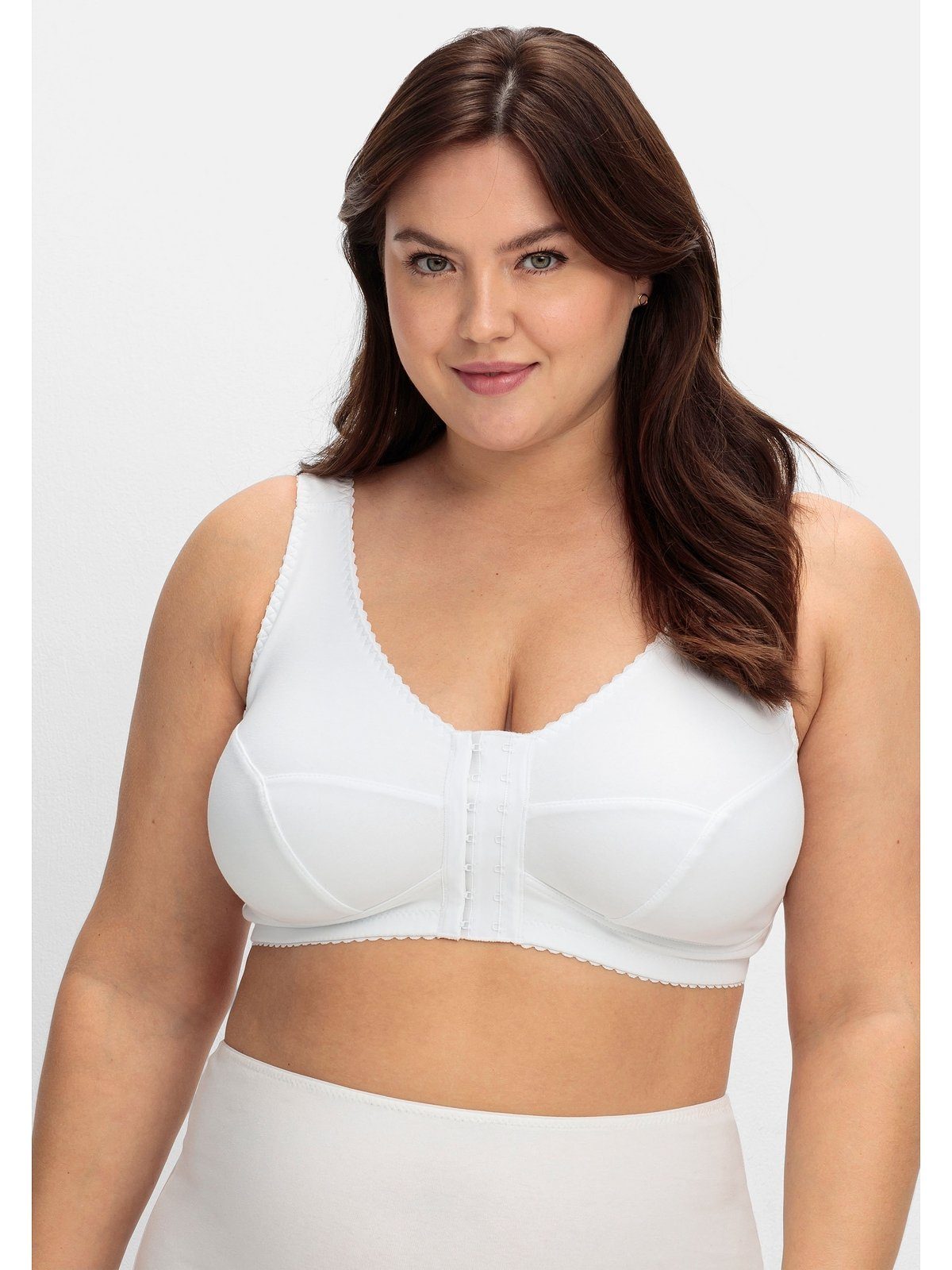 Sheego Bügelloser BH Große Größen mit Vorderverschluss, breite Träger