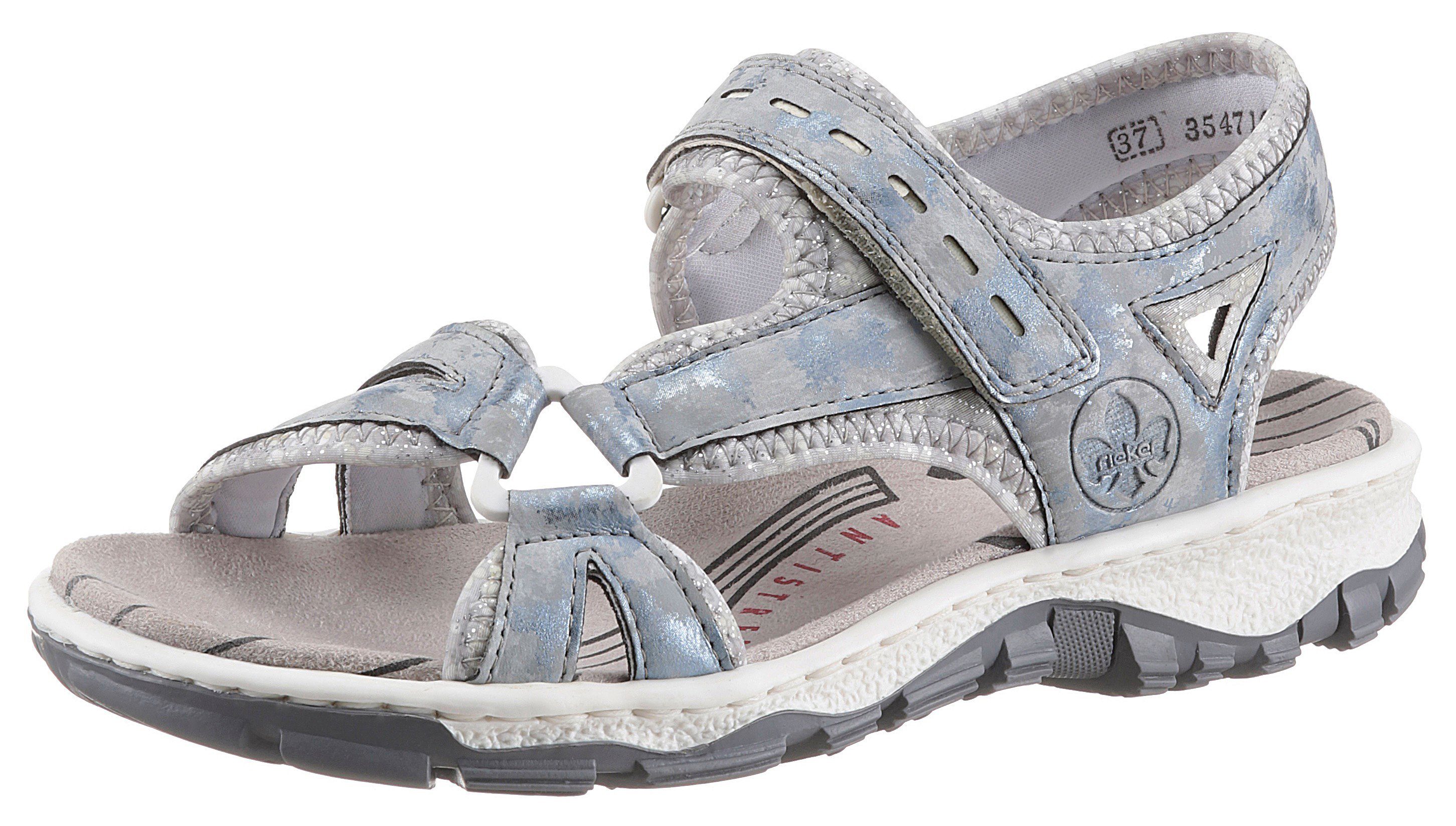 Rieker Riemchensandale, Sommerschuh, Sandalette, Keilabsatz, in Used-Optik