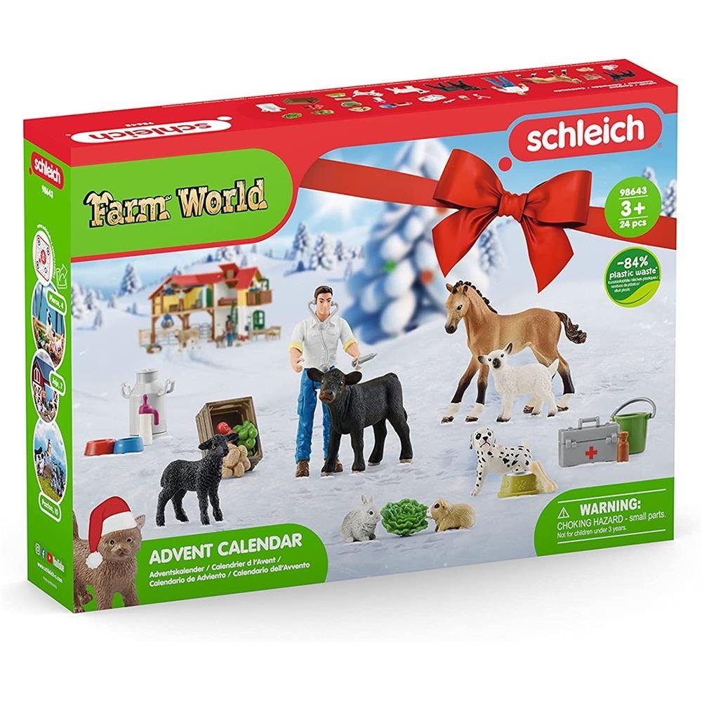 Zubehör, Schleich® 3 Tierfiguren Kinder Farm und World Jahren mit Adventskalender für ab 2022,