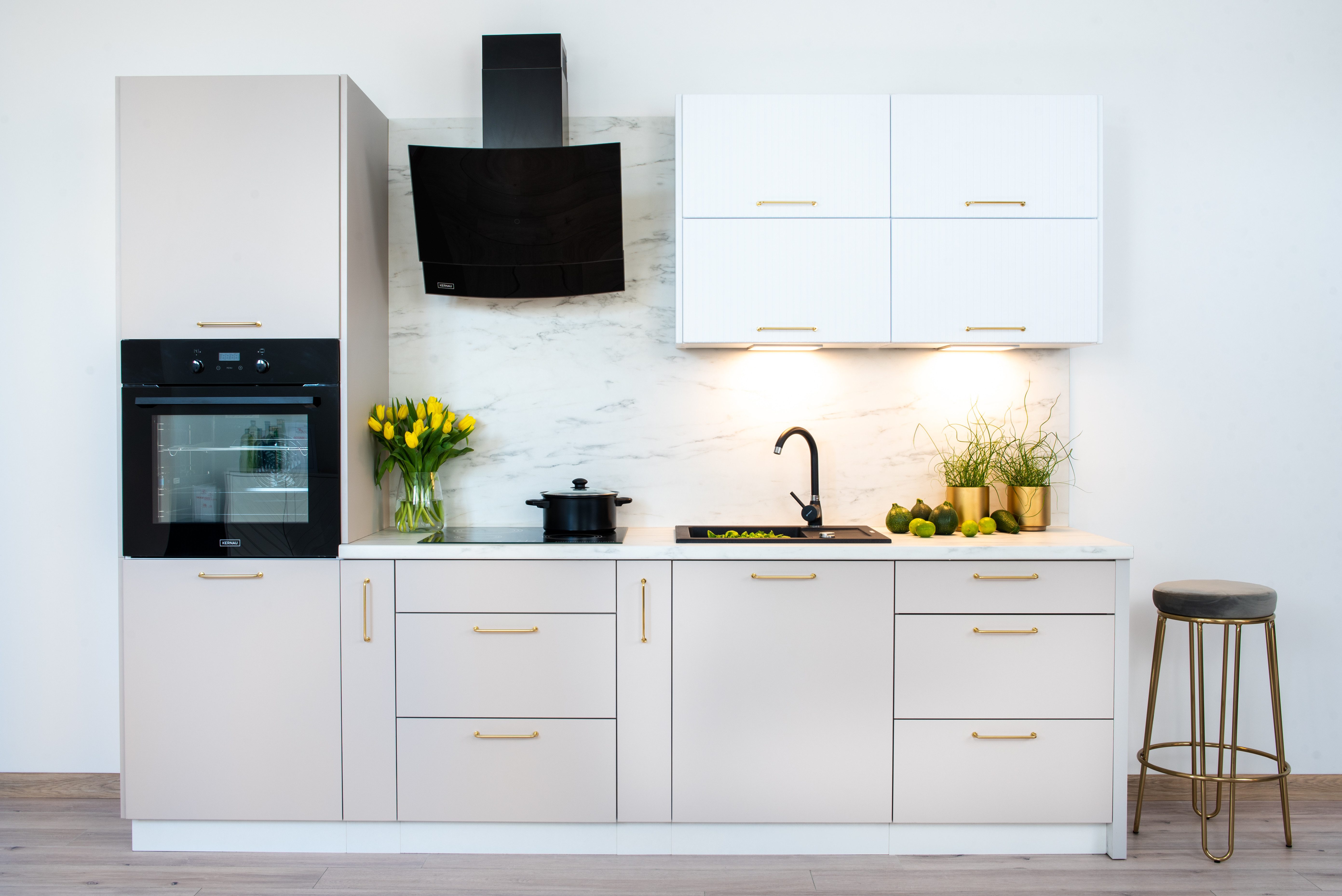 ROYAL24_MARKT Küchenzeile KS8-G270 - MAX & KATE - Elegante Lösung, (Komplett Set), Zeitlos - Exklusiv - Top Qualität
