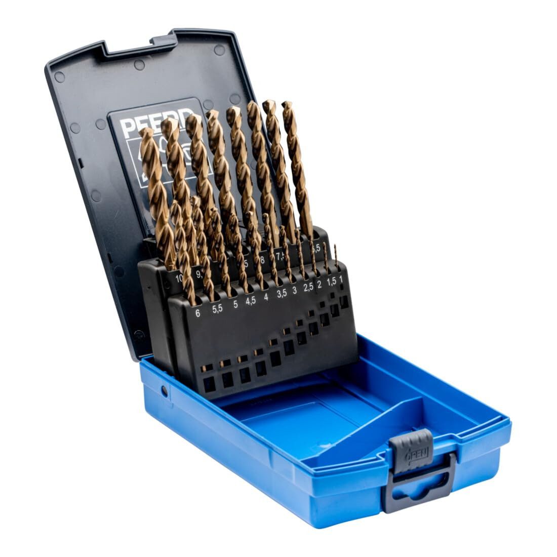 Pferd Metallbohrer PFERD TOOLS Spiralbohrer-Set 19-tlg. INOX HSSE N DIN 338 für zähe und