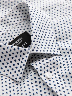 OMBRE Langarmhemd Herrenhemd SLIM FIT mit kleinem Muster