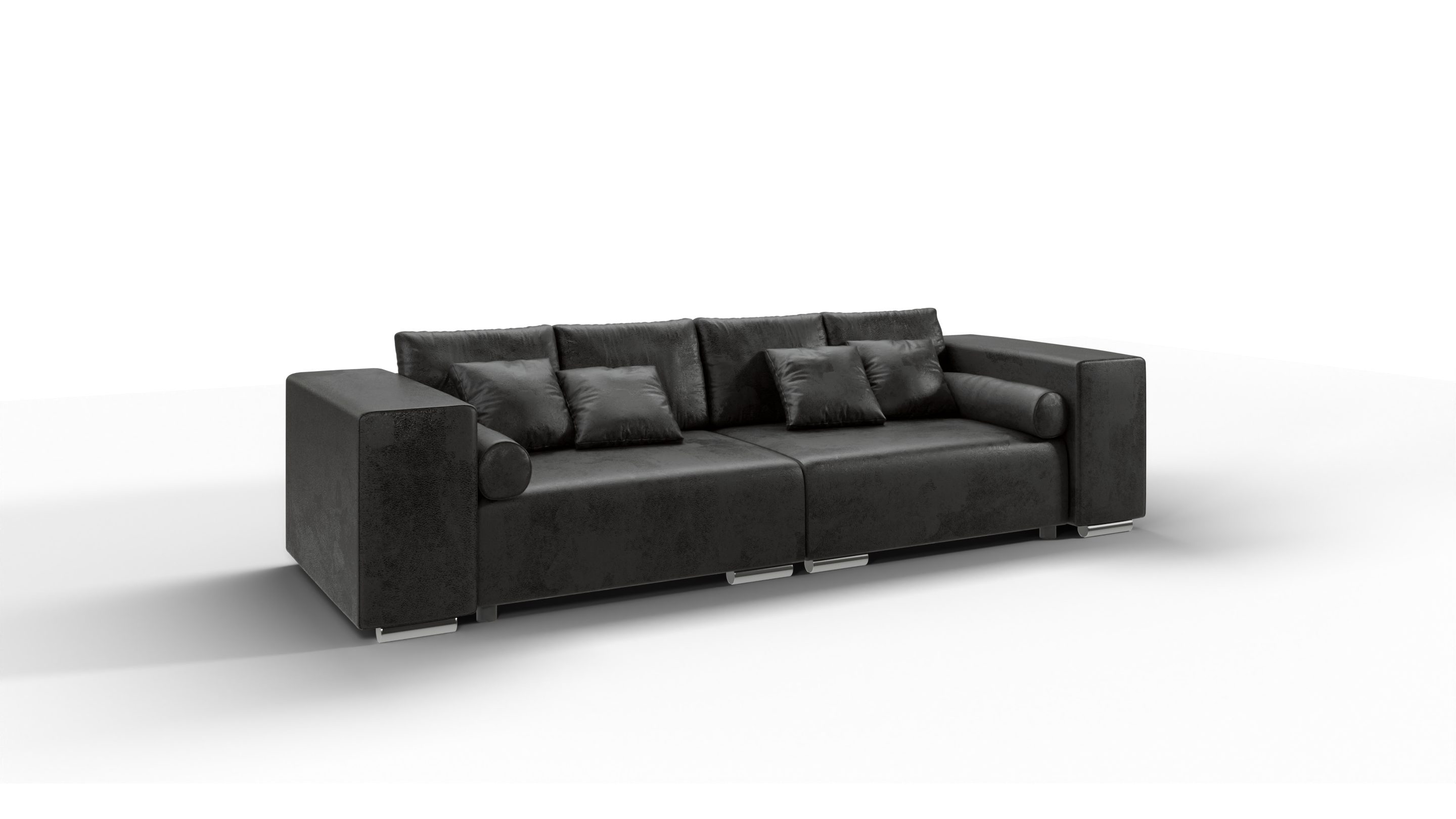 Anthrazit mit Wellenfederung Big-Sofa S-Style mit Schlaffunktion, 5-Sitzer Möbel Amaru
