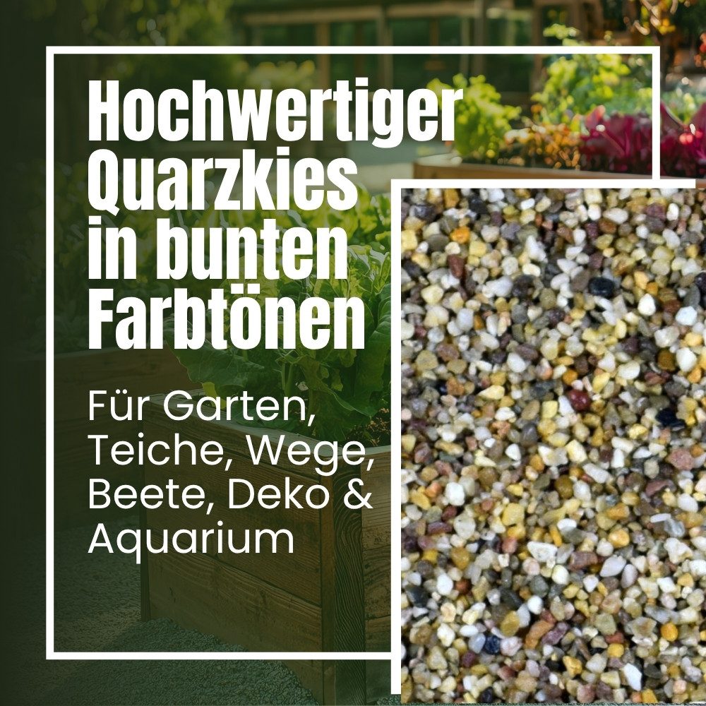 GarPet Kieselsteine Kieselsteine Garten 25kg Quarzkies Zierkies Buntkies Teichkies Quarz