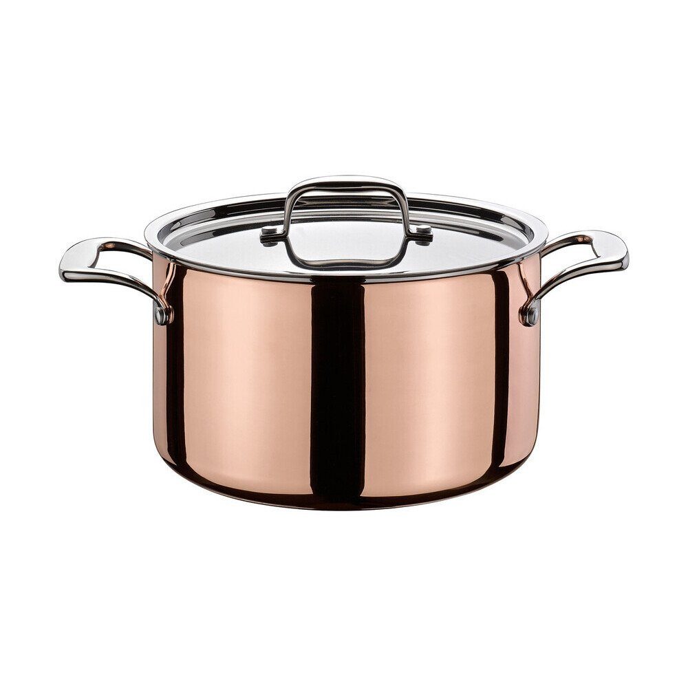 Spring Bräter Fleischtopf 24cm Culinox, Aluminium, Edelstahl, Kupfer, 6,5l, Edelstahl mit Aluminiumkern, nicht spülmaschinengeeignet
