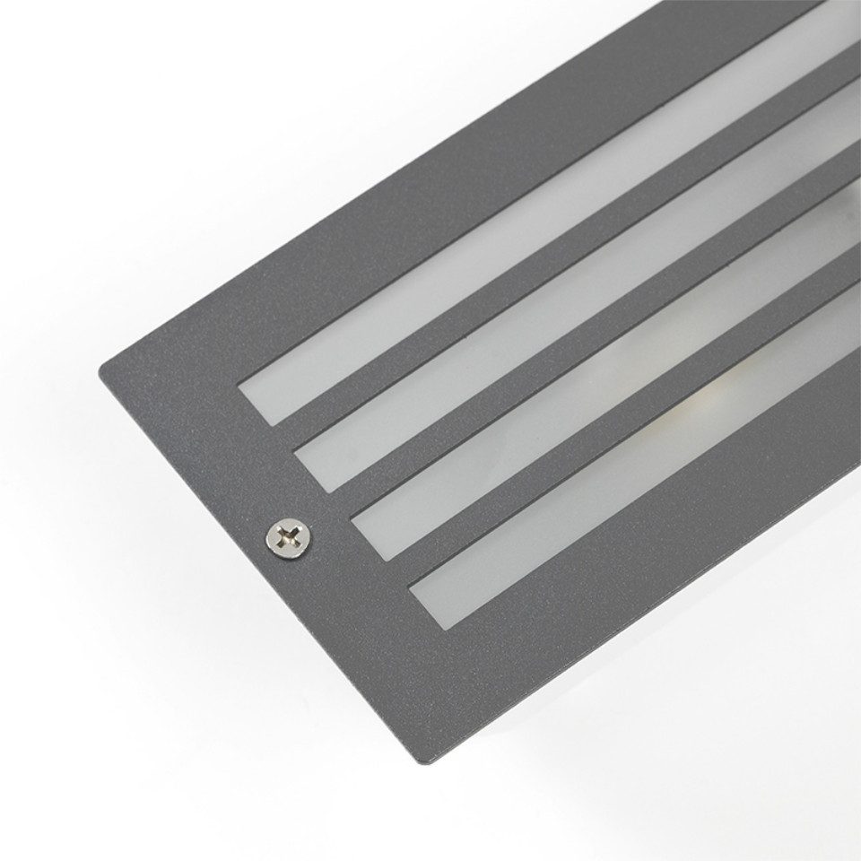Qazqa LED Einbaustrahler 93932, ohne Leuchtmittel, Kaltweiß, QAZQA Außen Einbau­leuchte, e27, Grau, Edelstahl, Modern