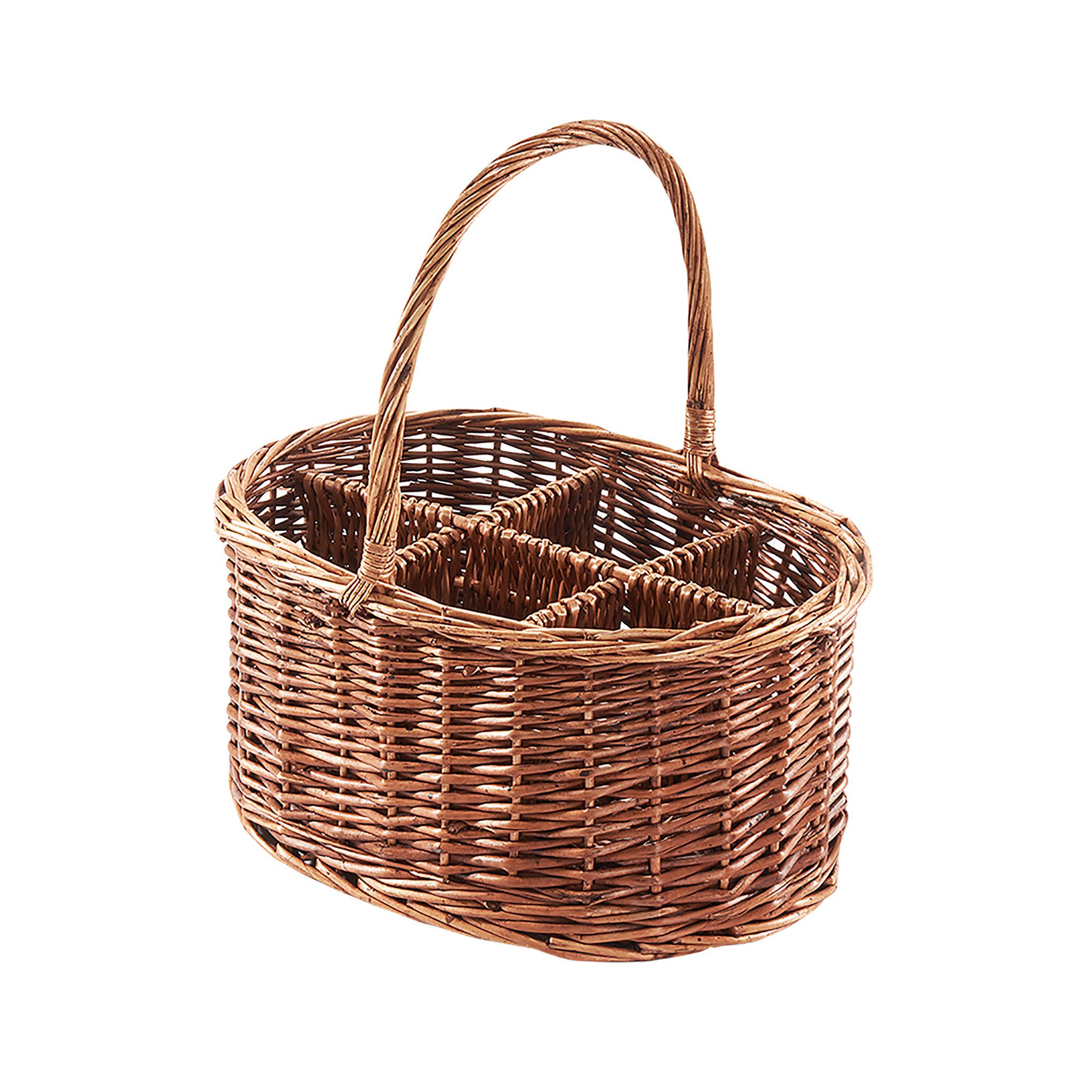 Flaschenkorb Flaschenträger 6-teilig gekochte Weide