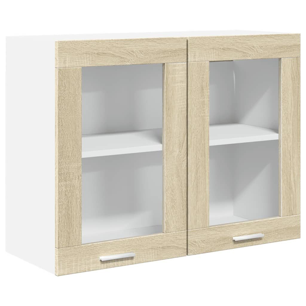 furnicato Schrank-Set Küchenzeile Sonoma-Eiche 80 x 46 x 81,5 cm mit Stauraum, (1-St), Stabiler Küchenschrank mit viel Stauraum und glatter Oberfläche