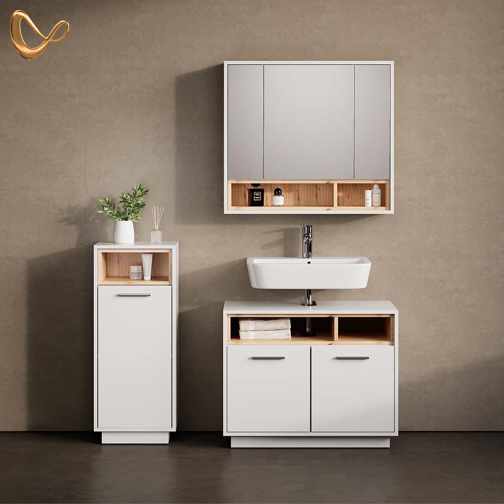 Livinity® Waschbeckenunterschrank Temo, Weiß, 80 x 64 cm günstig online kaufen