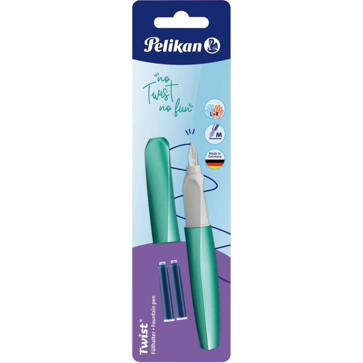 Pelikan Füllhalter Füllhalter Twist M Cold Alaska + 2 Patronen Blistern