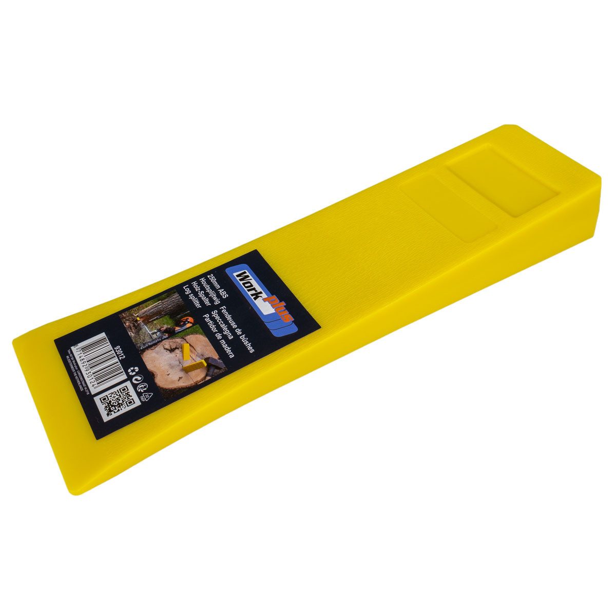 Work plus Fällkeil 3er Set Fällkeil Forstkeil 250mm Holz Spaltkeil gelb Kunststoff, (3-St), zum Fällen und Spalten