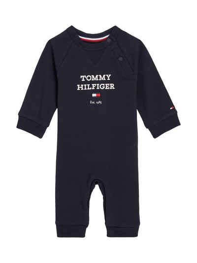 Tommy Hilfiger Overall BABY TH LOGO COVERALL mit Drucknöpfen am Ausschnitt, Tommy Hilfiger Logo-Print