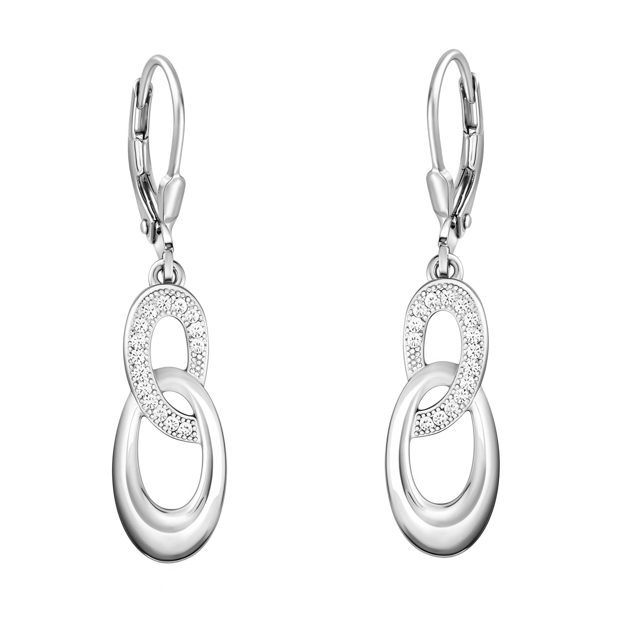 Sofia Milani Paar Ohrhänger Oval, 925 Silber Damen Schmuck - E0475