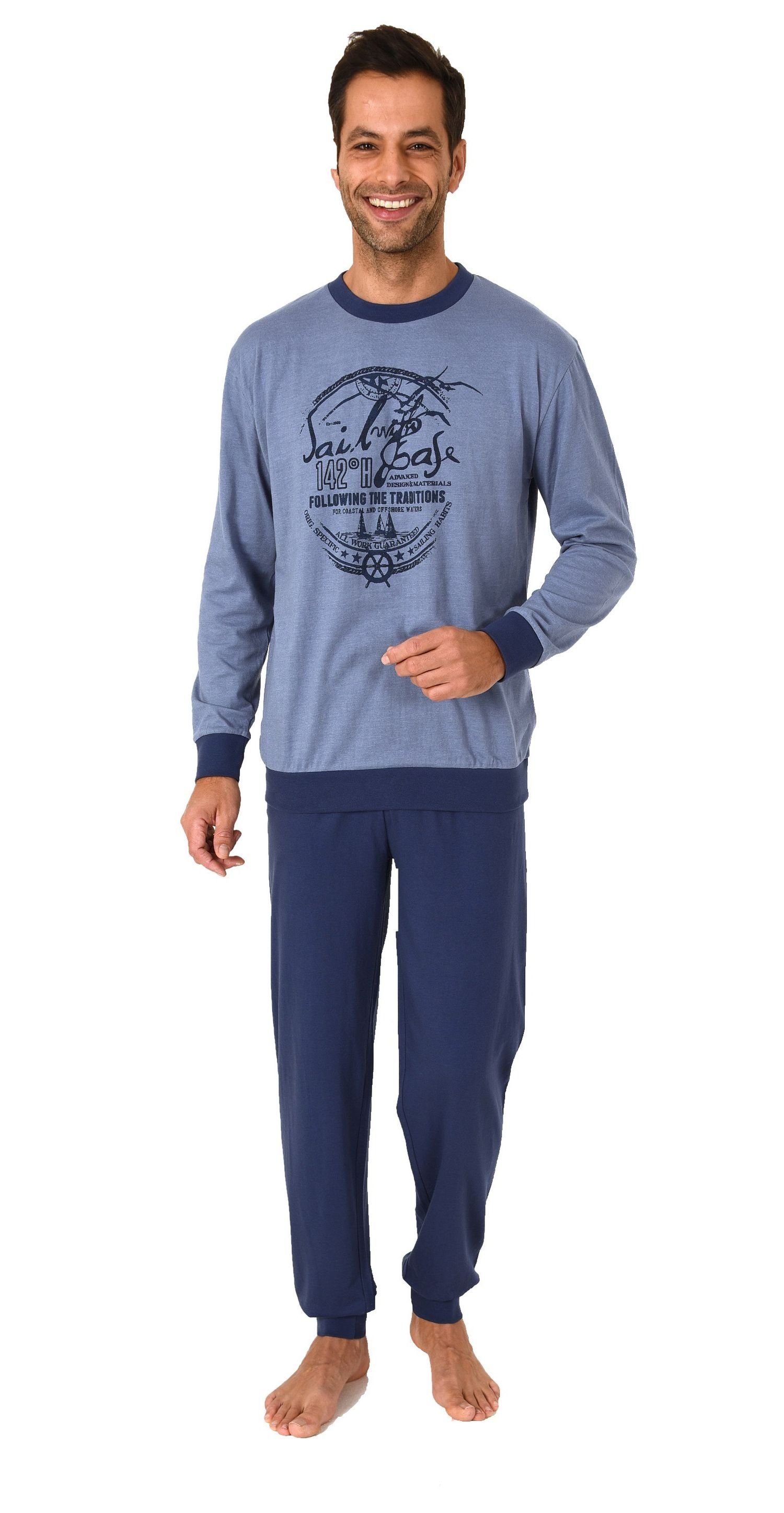Normann Pyjama Herren Schlafanzug langarm mit günstig online kaufen