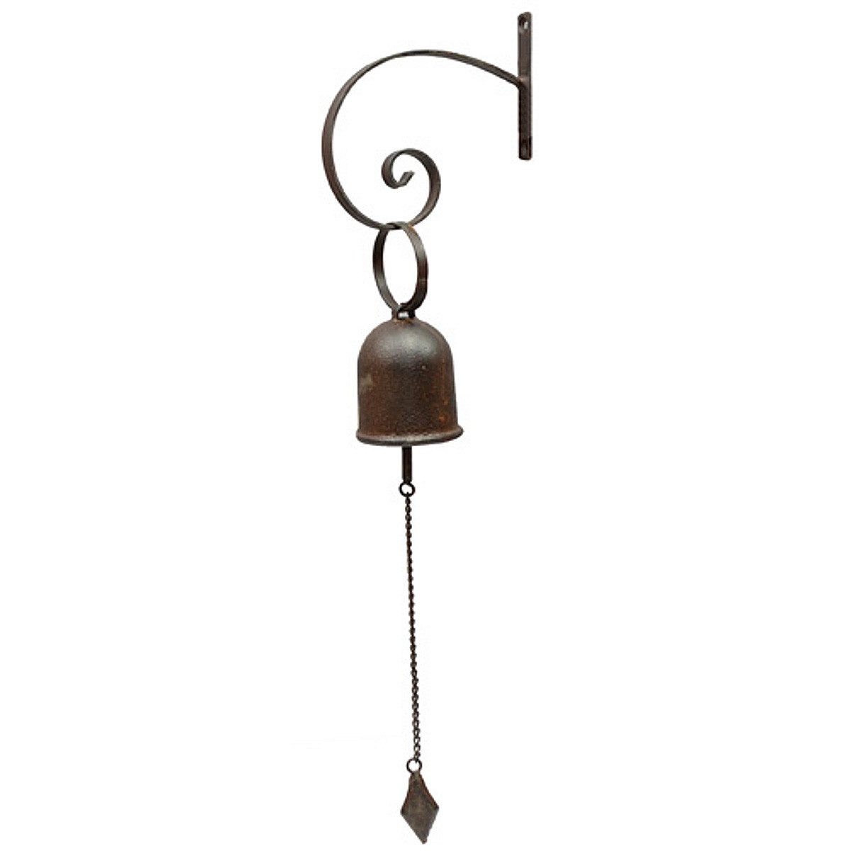 Macosa Home Dekoobjekt Nostalgische Wandglocke Metall Braun 58 cm (Metallglocke Dekoglocke, 1 St., Schiffsglocke Badeko Eisenglocke), Wanddekoration Glocke Metallglocke