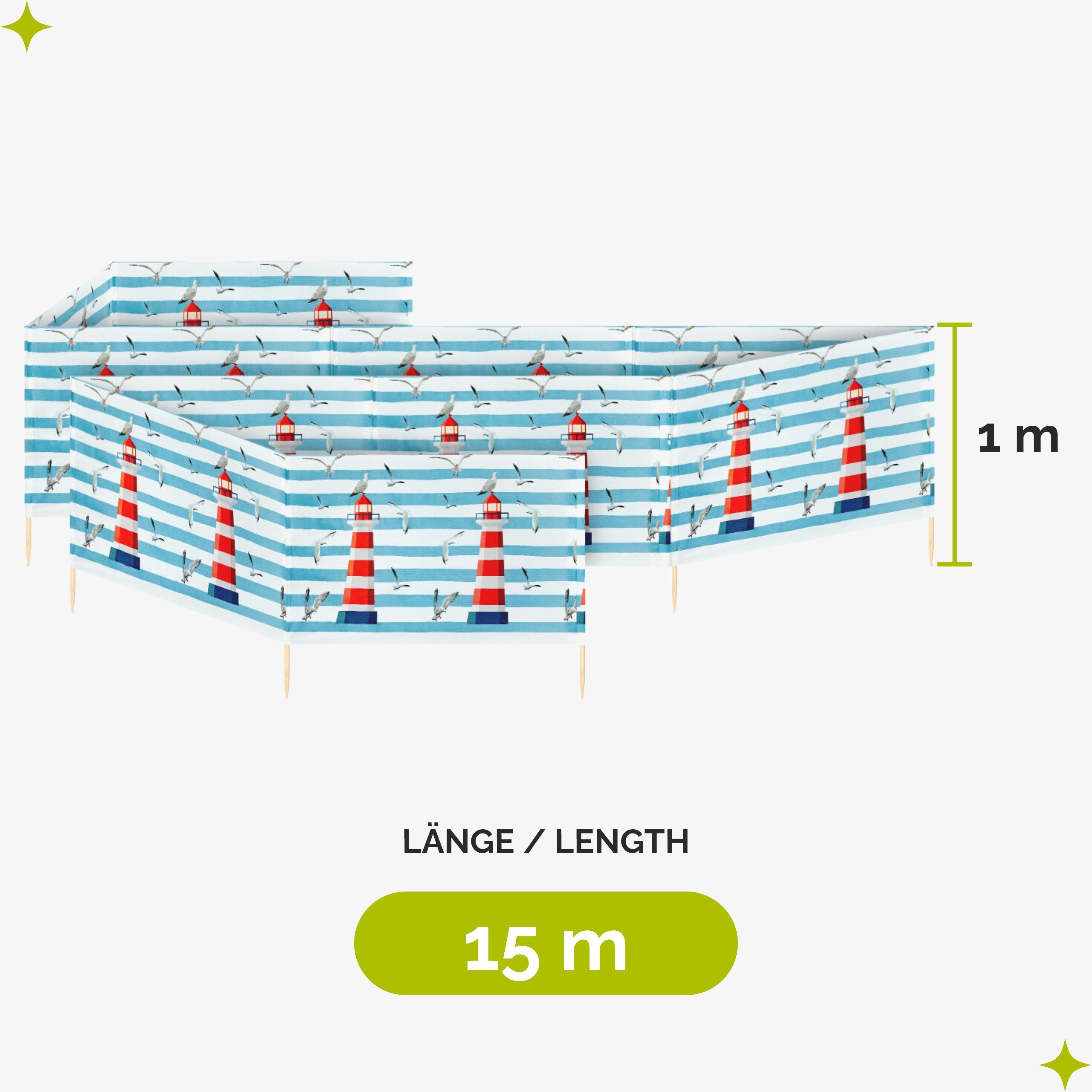 Garronda Windschutz Strand Sichtschutz 15m lang günstig online kaufen