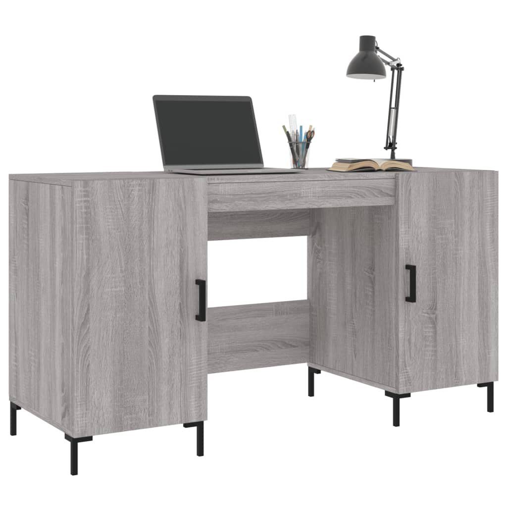 Schreibtisch furnicato 140x50x75 cm Holzwerkstoff Grau Sonoma