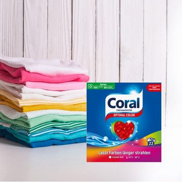 Coral Waschpulver 4x Optimal Color für länger strahlende Farben 22WL Colorwaschmittel (effektives Colorwaschmittel)