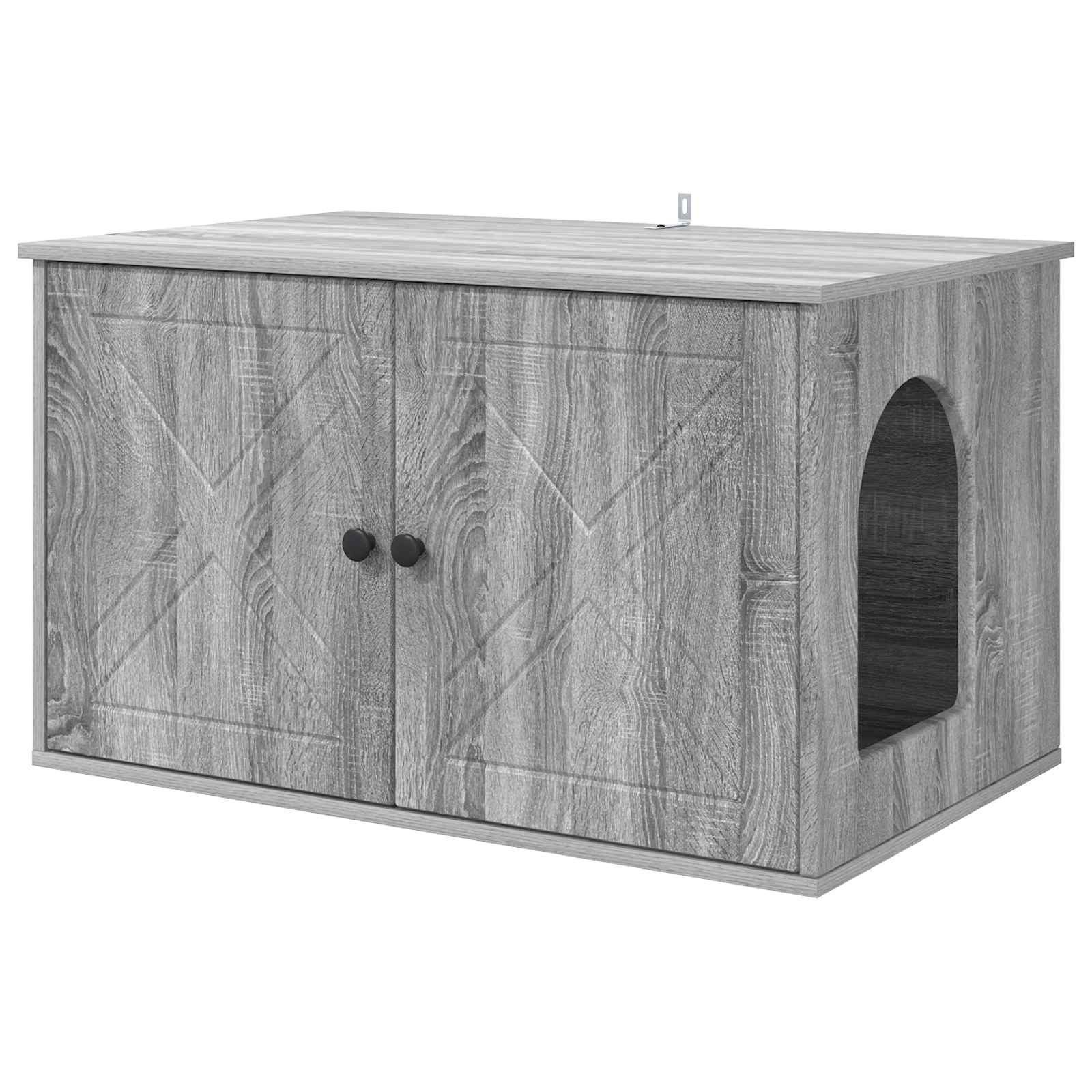 vidaXL Katzenhaus, Katzenhaus Graues Sonoma 85 x 55 x 50 cm Holzwerkstoff