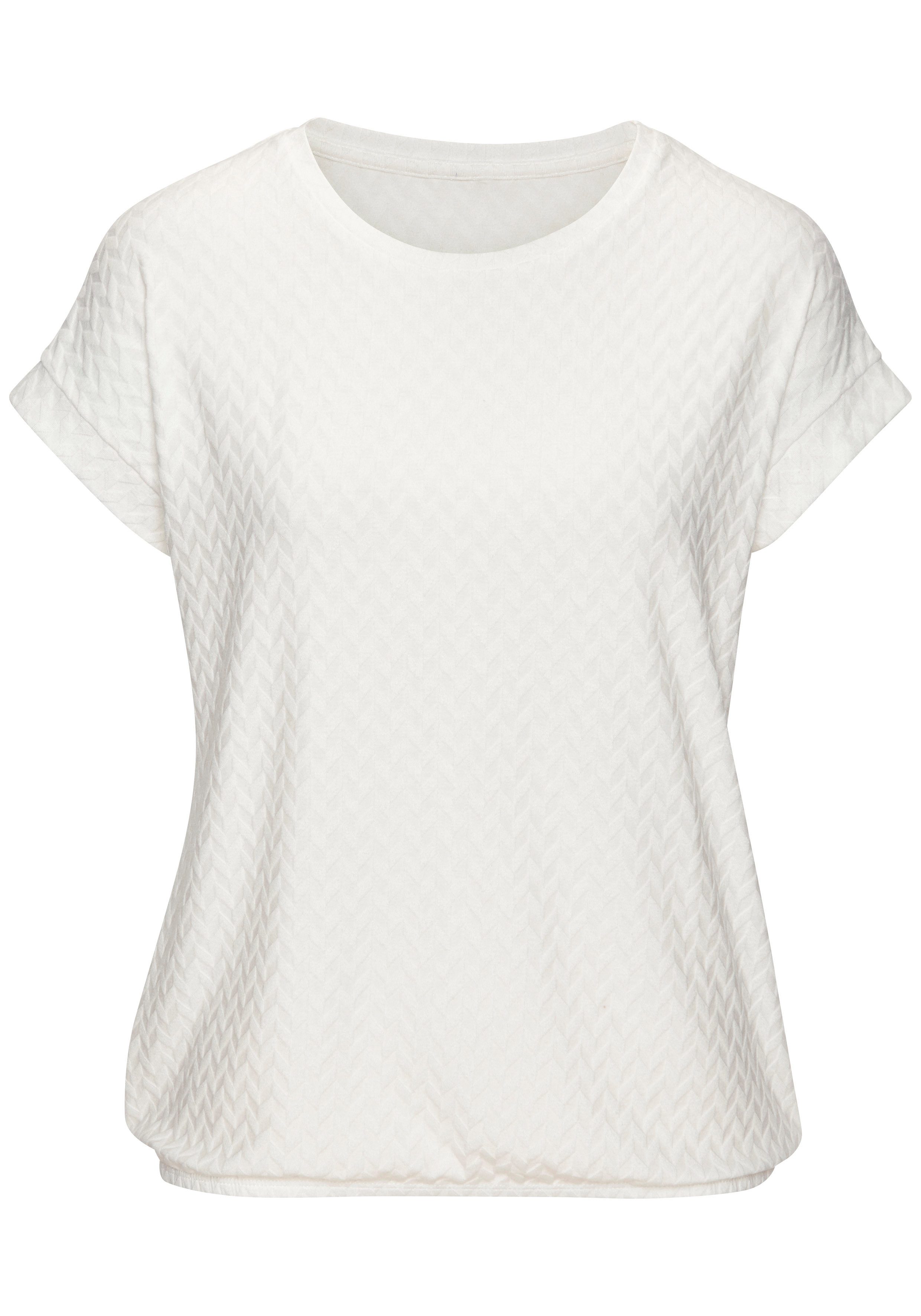 Kurzarmshirt mit modischem Jacquard-Muster