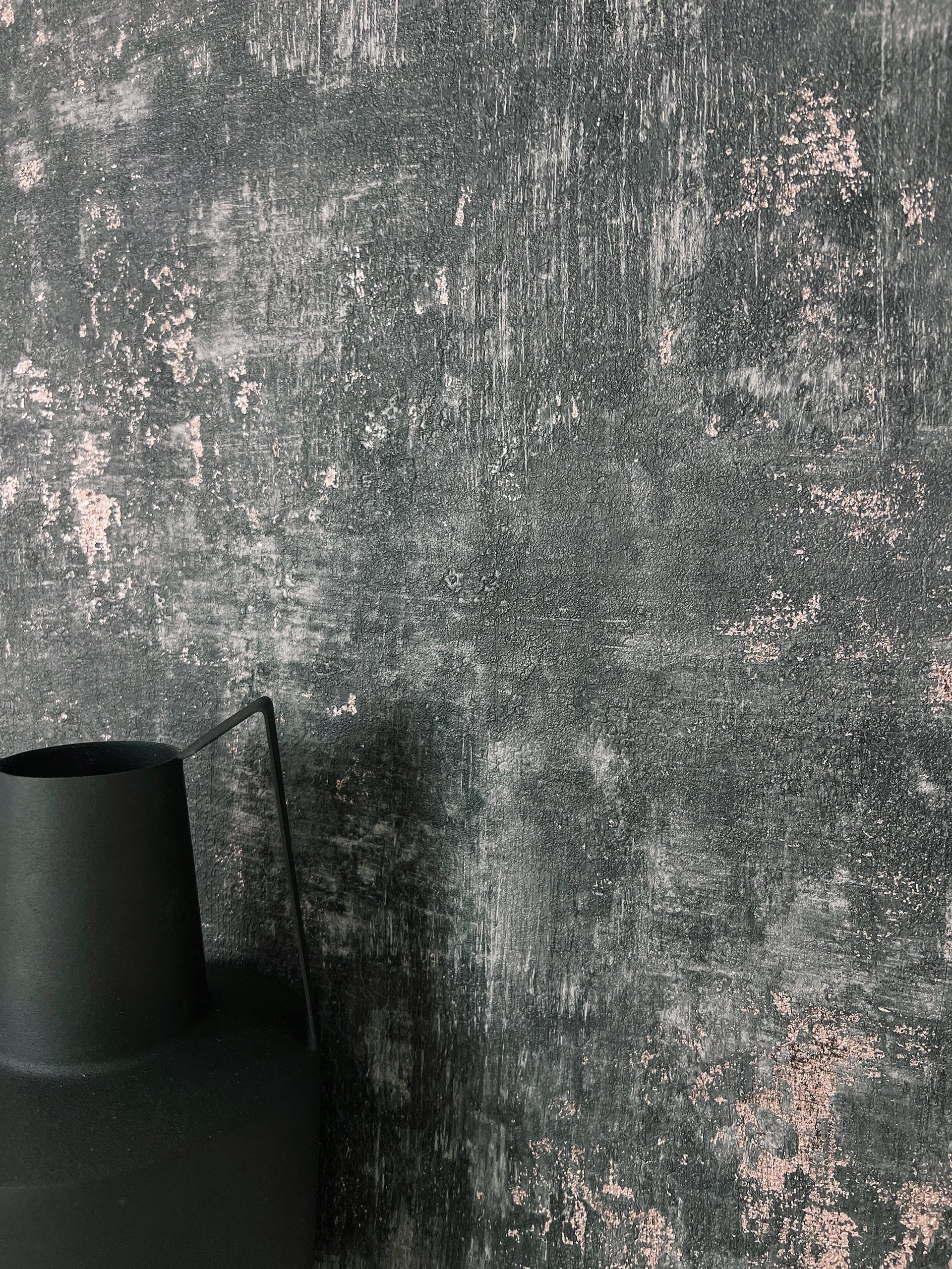 Newroom Vliestapete, Schwarz Tapete Modern Putz - Betonoptik Betonwand Grau günstig online kaufen