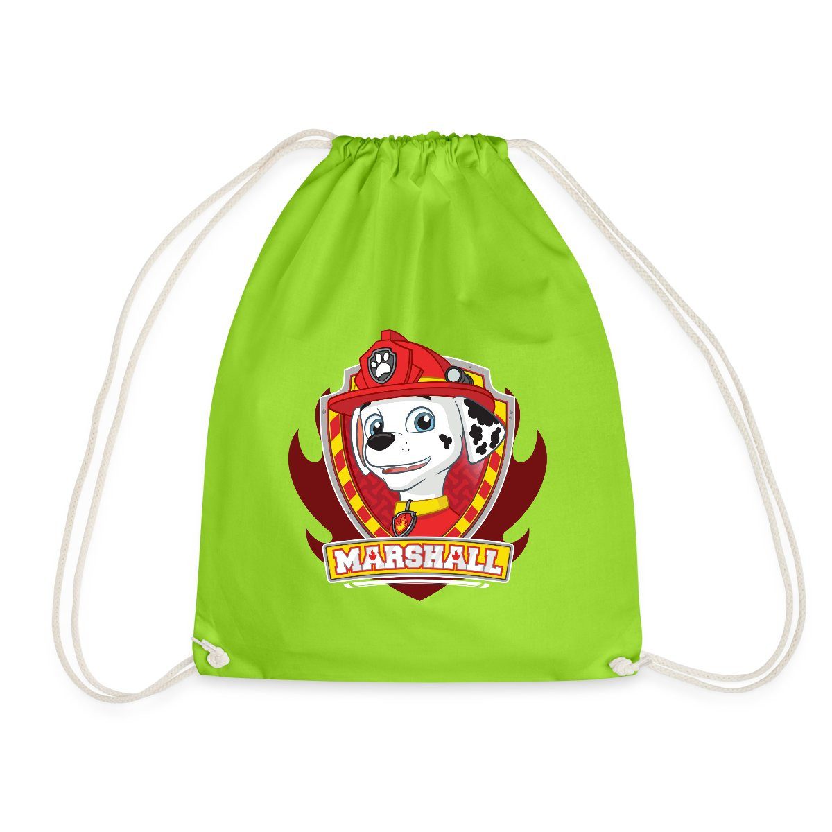 Spreadshirt Turnbeutel Paw Patrol Marshall Feuerwehrhund Feuerwehr Emblem Turnbeutel (1-tlg)