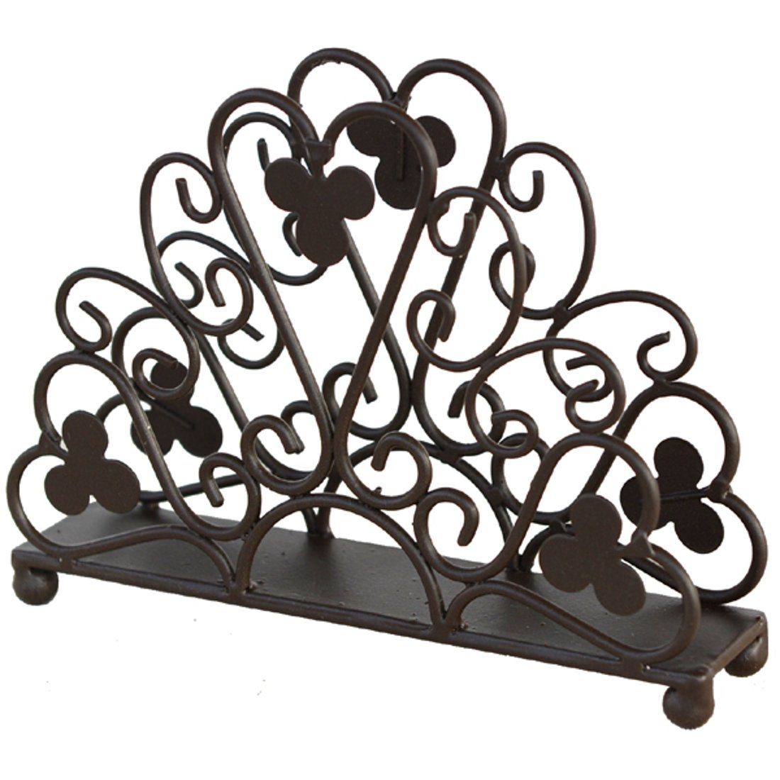 Macosa Home Serviettenhalter Serviettenständer vintage Antik dunkelrostfarben braun Metall, Metall, Aufbewahrung Serviettenhalter Serviettenkorb Spender Tischdeko